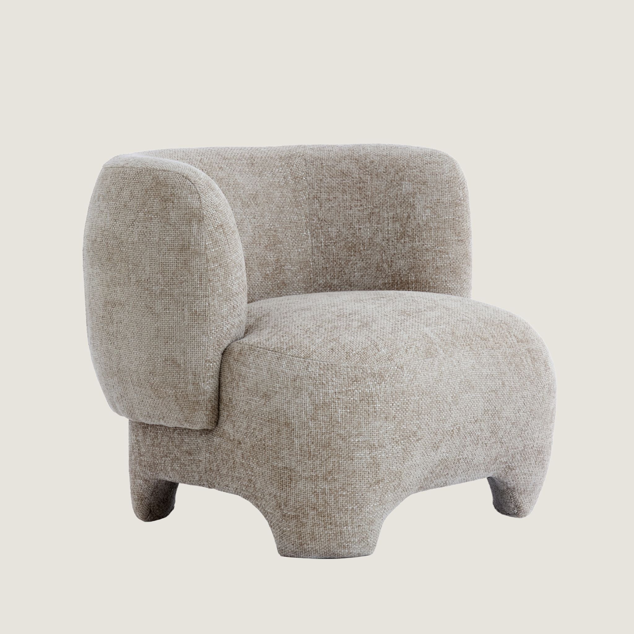 Soren Curved Accent Chair in Sandstone