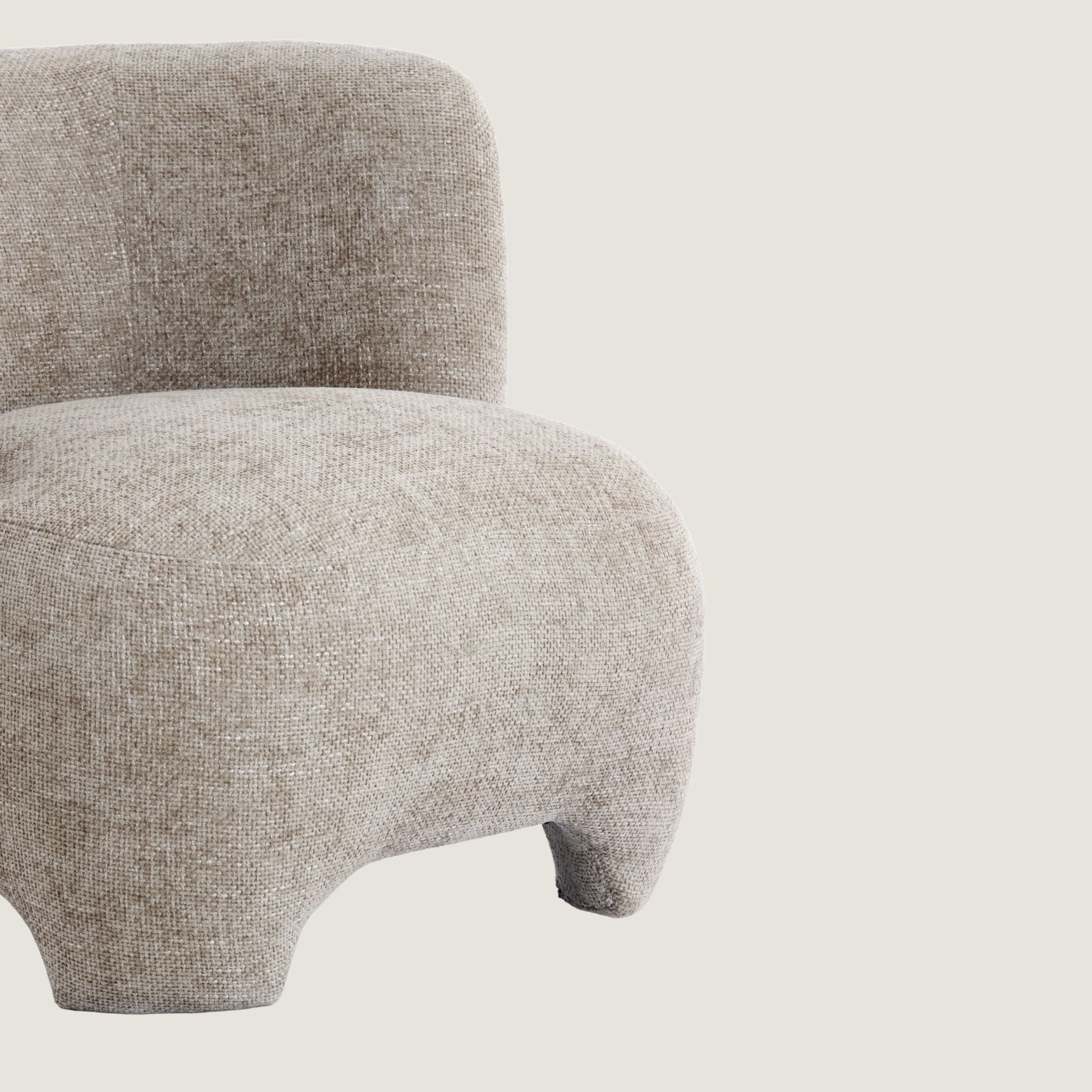 Soren Curved Accent Chair in Sandstone