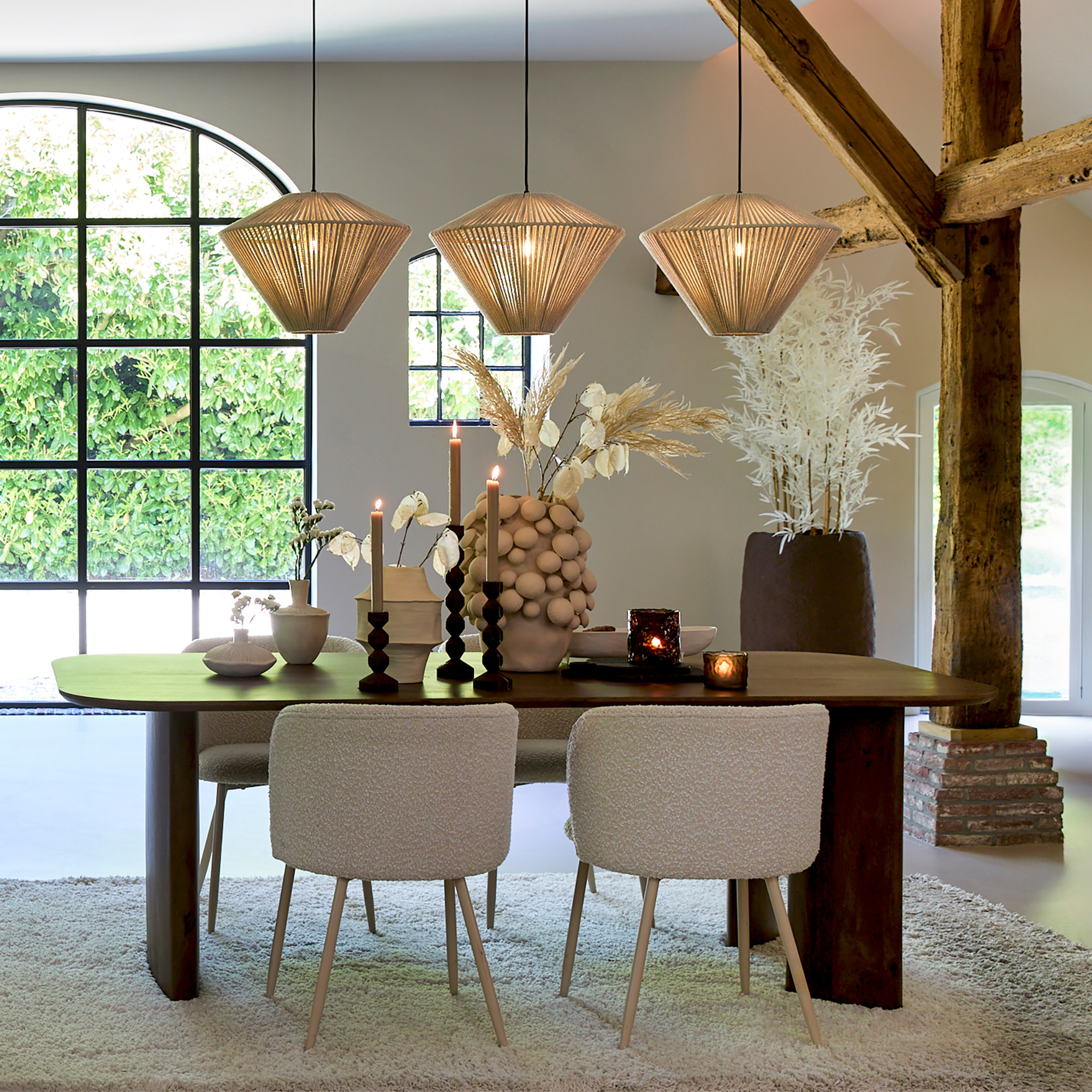 Atlas 6 Seater Dining Table Dark Acacia Wood
