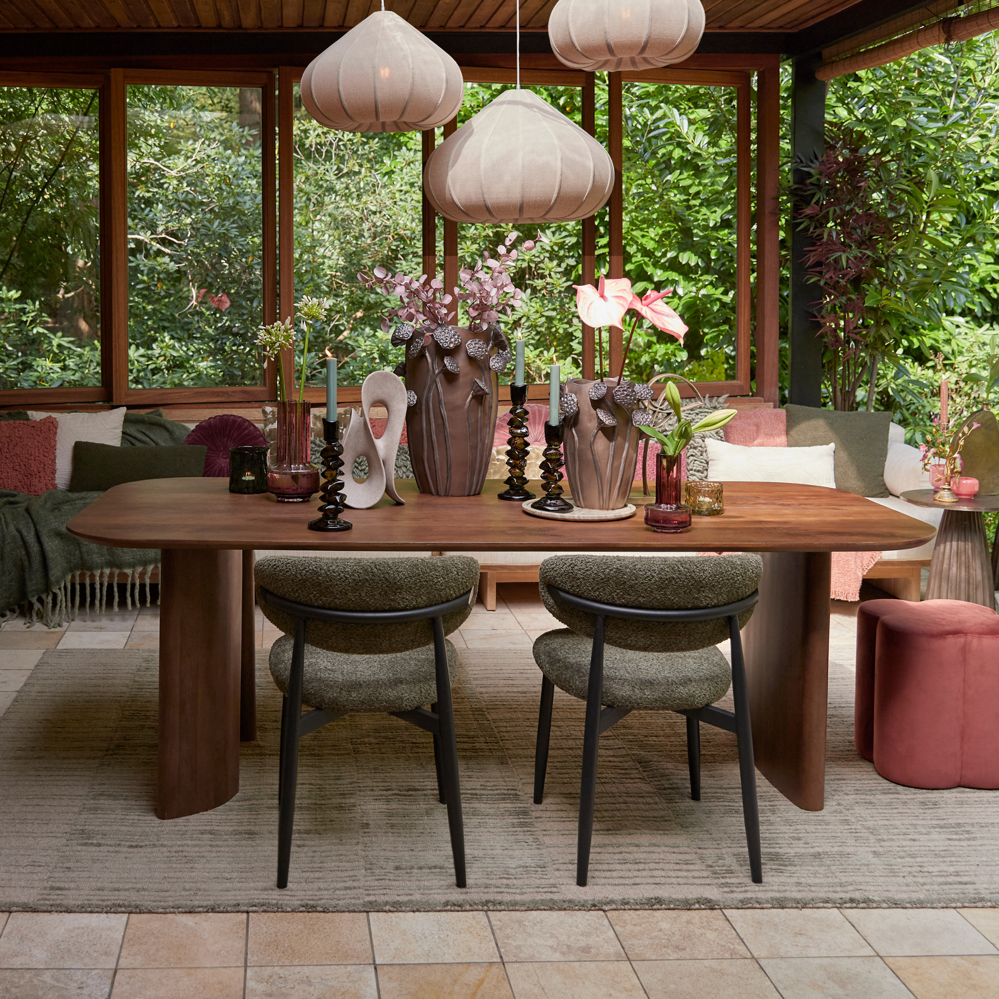 Atlas 8 Seater Dining Table Dark Acacia Wood