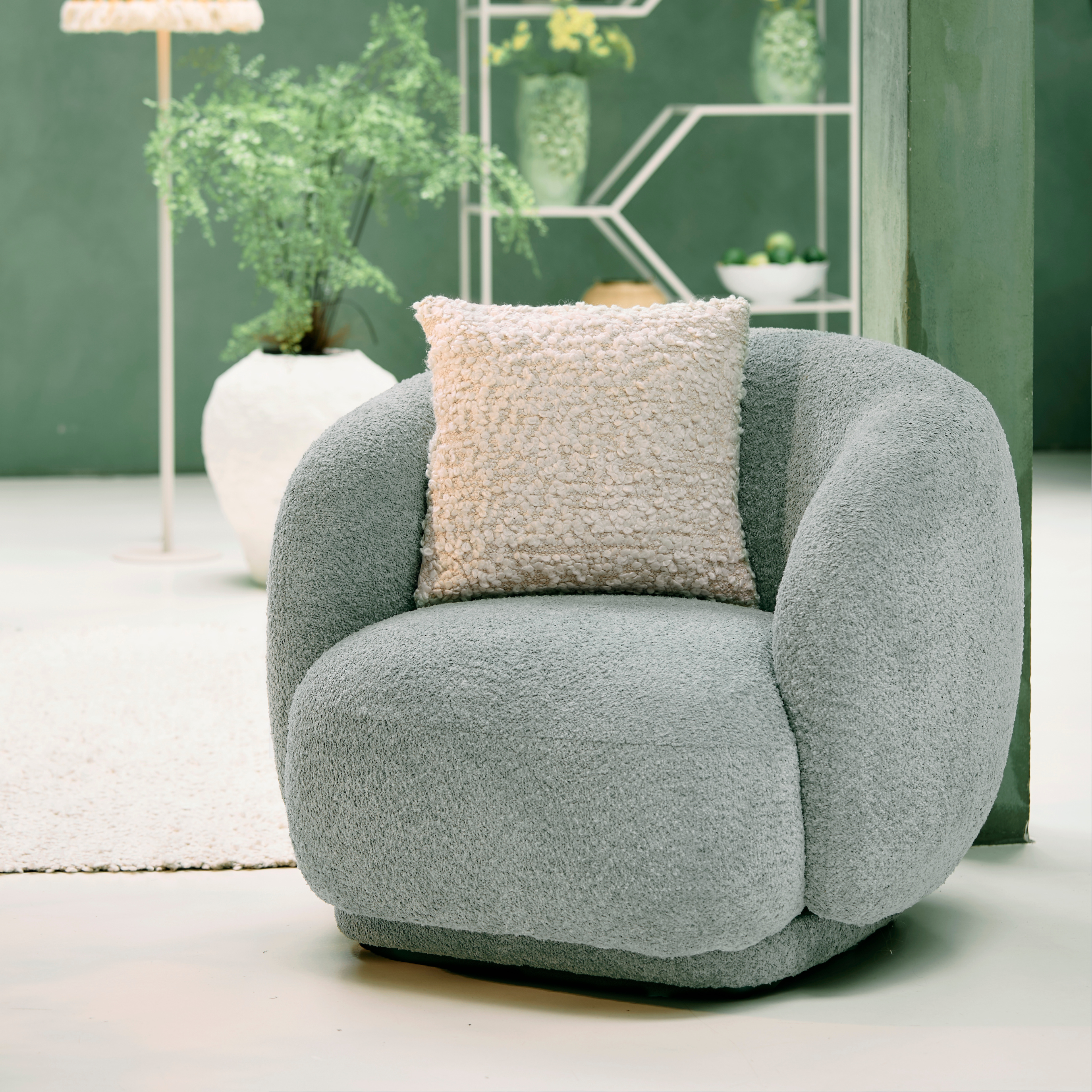 Astoria - Soft Textured Accent Lounge Chair In Mint