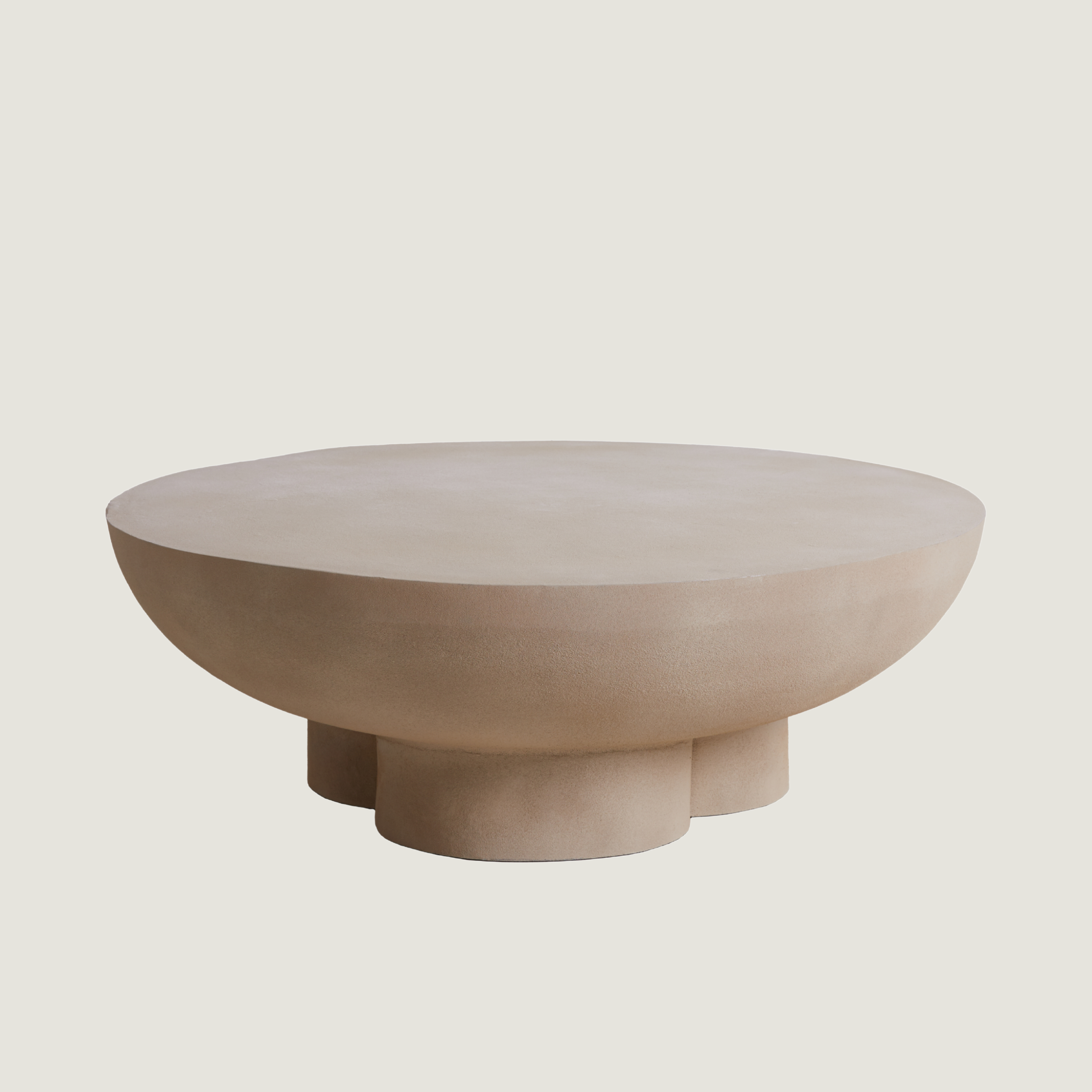 Round Semi-Sphere Modern Coffee Table Stone Finish