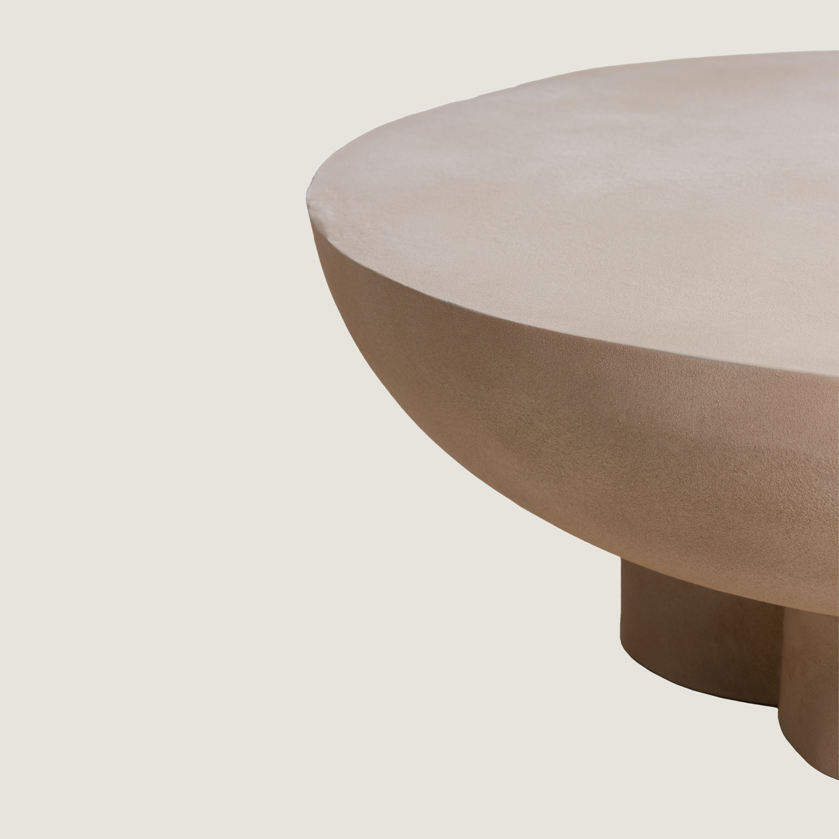 Round Semi-Sphere Modern Coffee Table Stone Finish