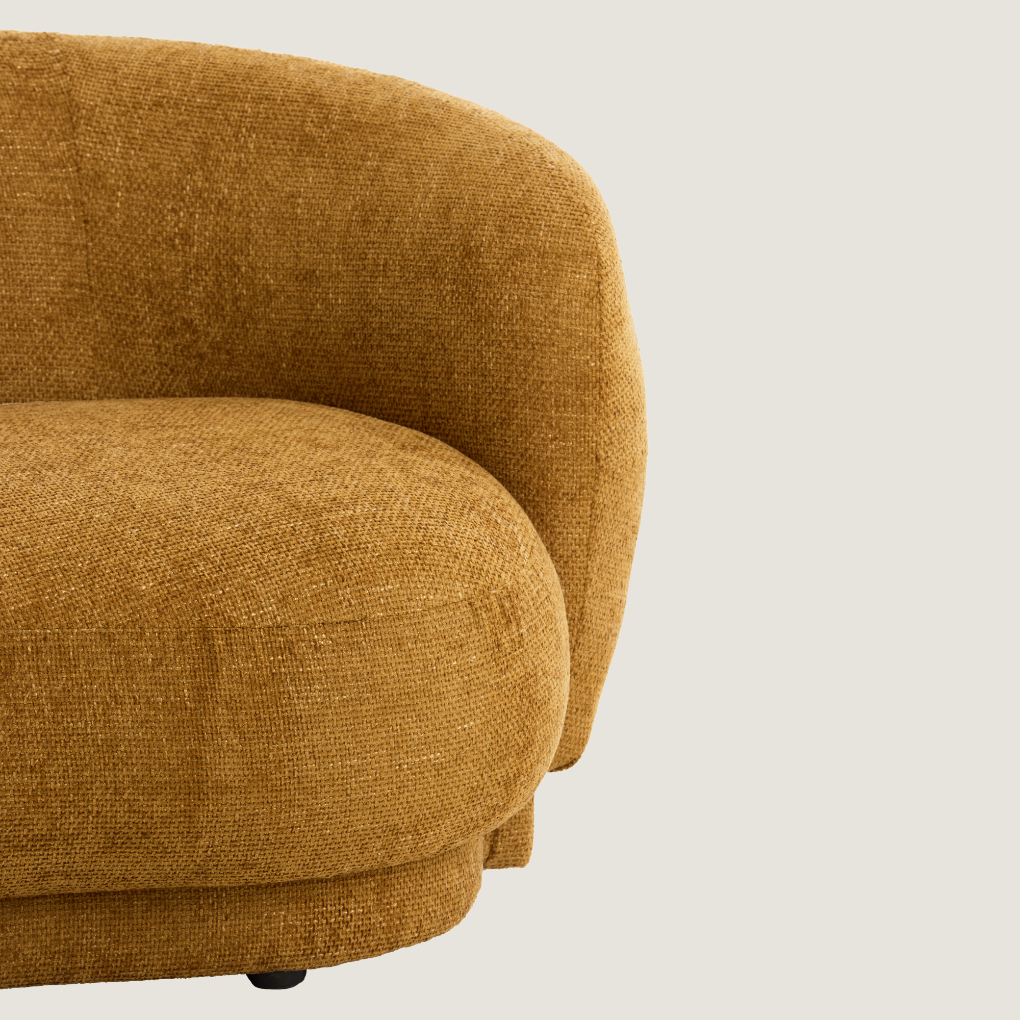 Astoria Soft Textured Curved 2 Seater Sofa In Ocher