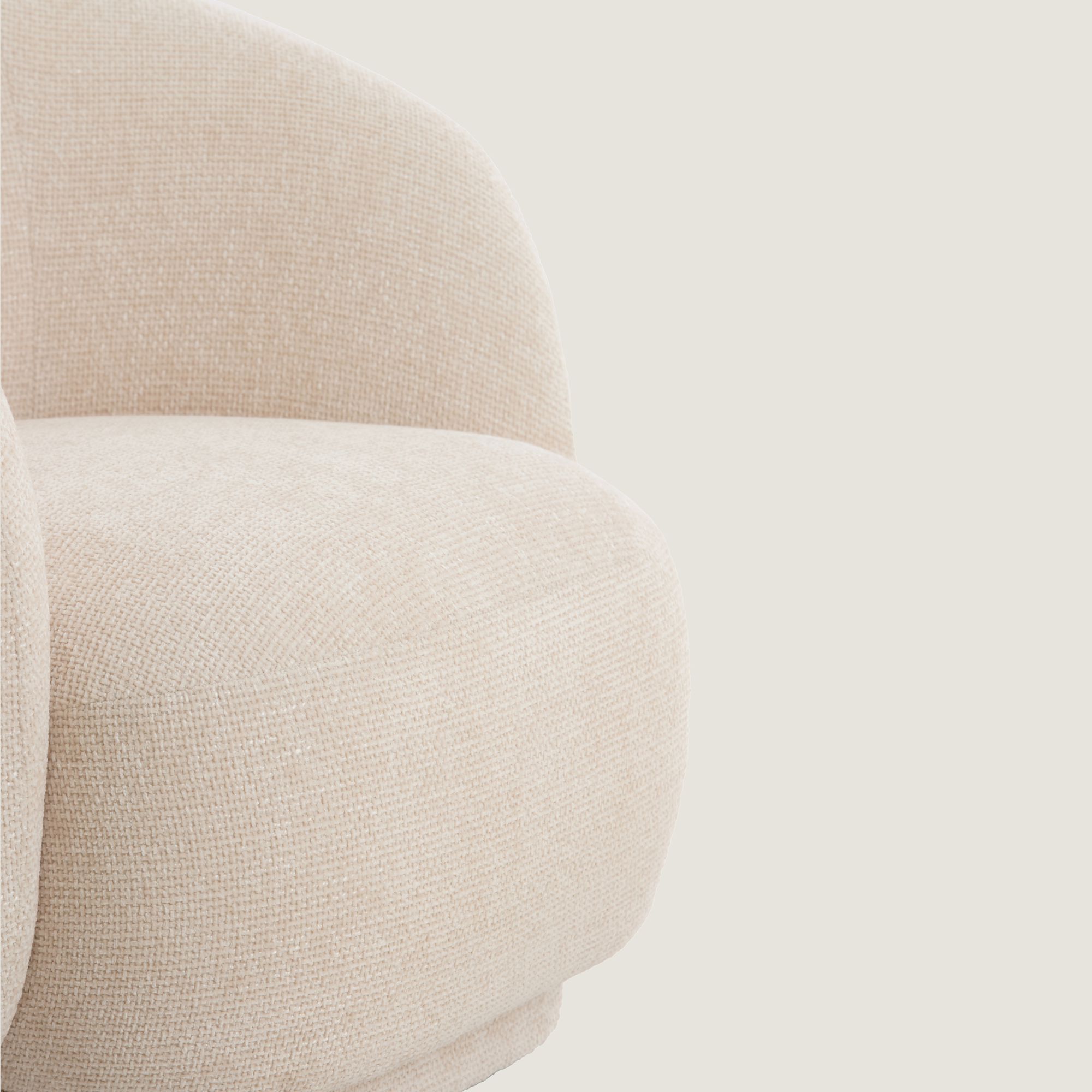 Astoria Soft Textured Accent Lounge Chair In Cream