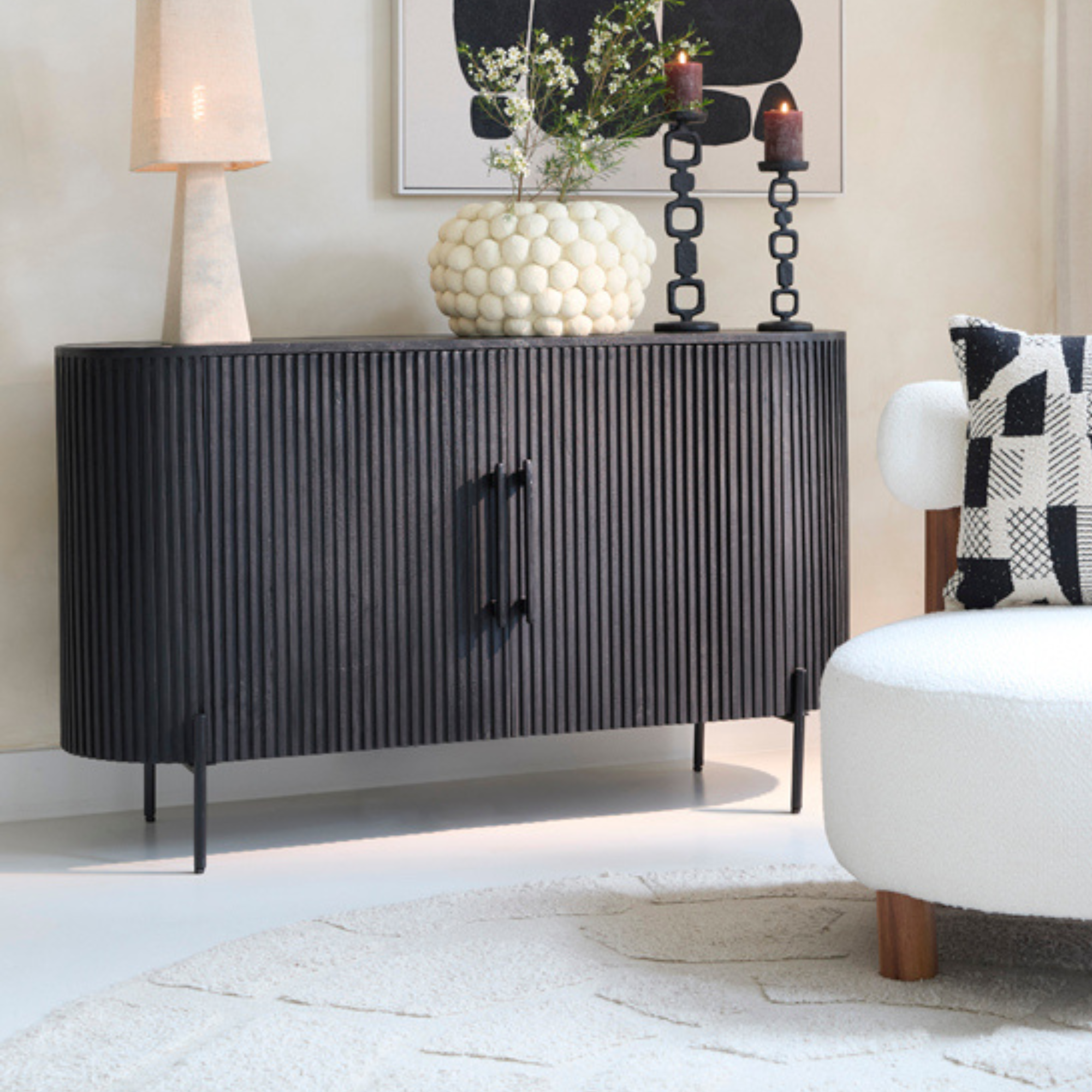 Belafonte Sideboard Display Cabinet in Black Mango Wood