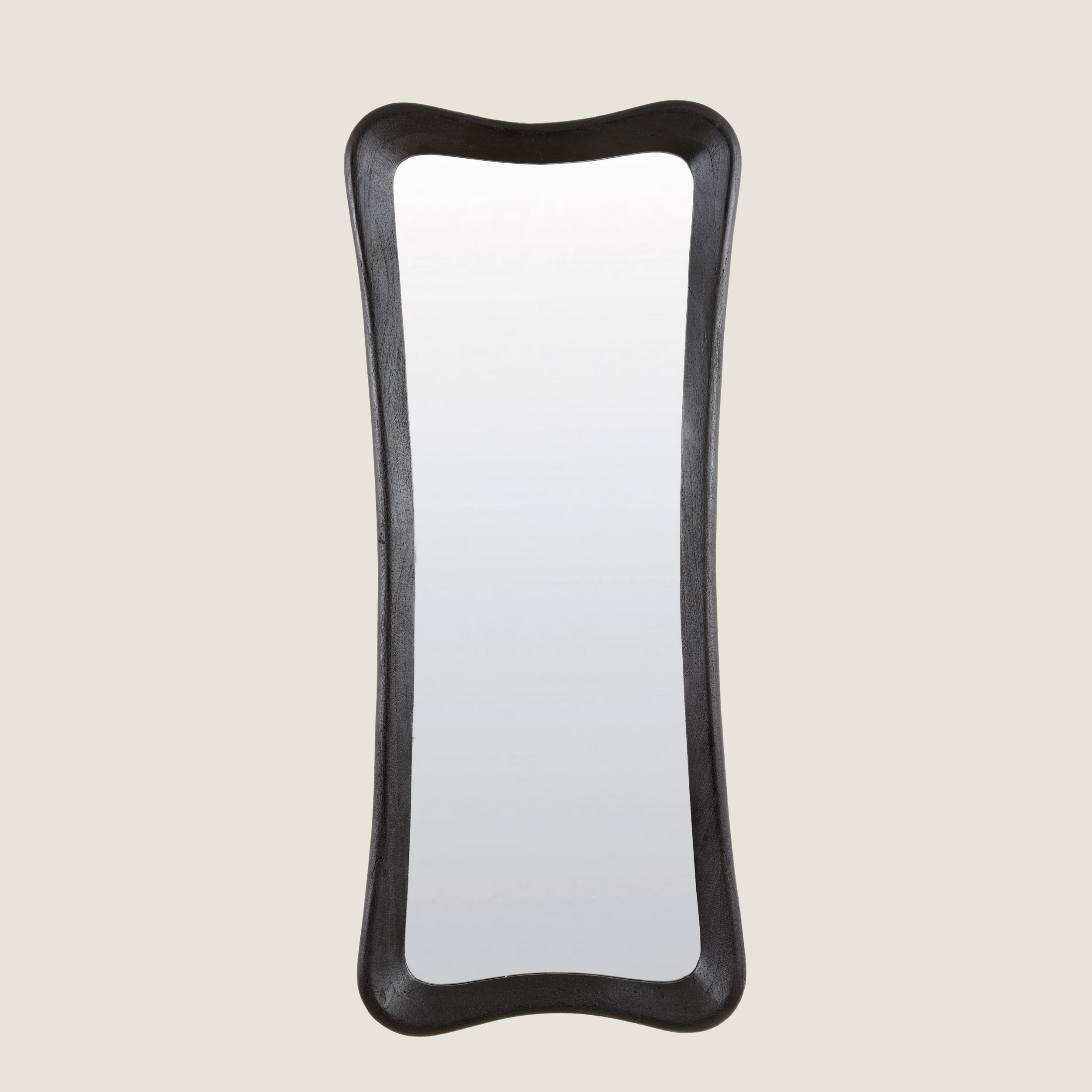 Curved Rectangle Mirror with black Frame