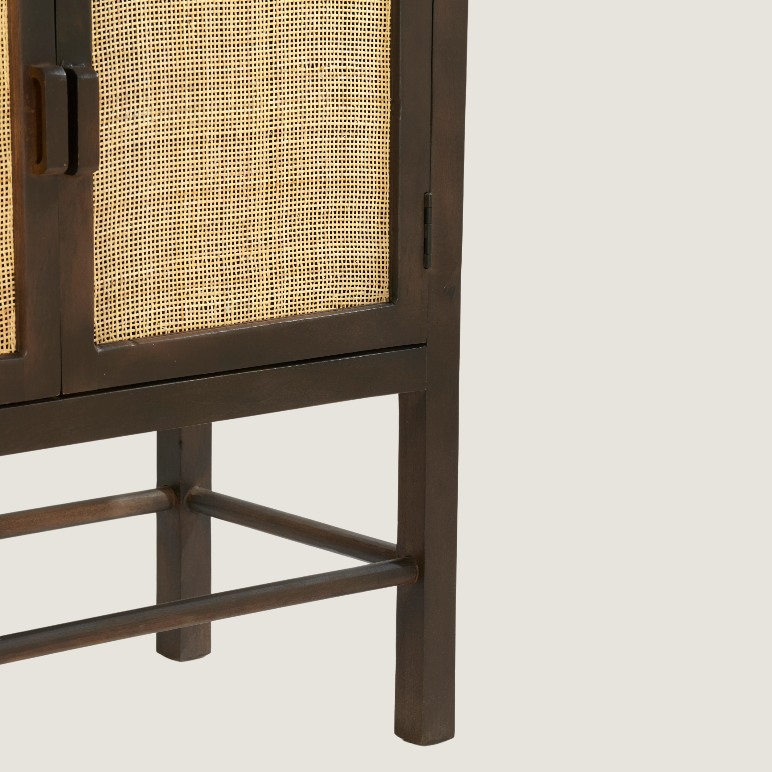 Kyoto Dark Mango wood & Rattan Sideboard Cabinet