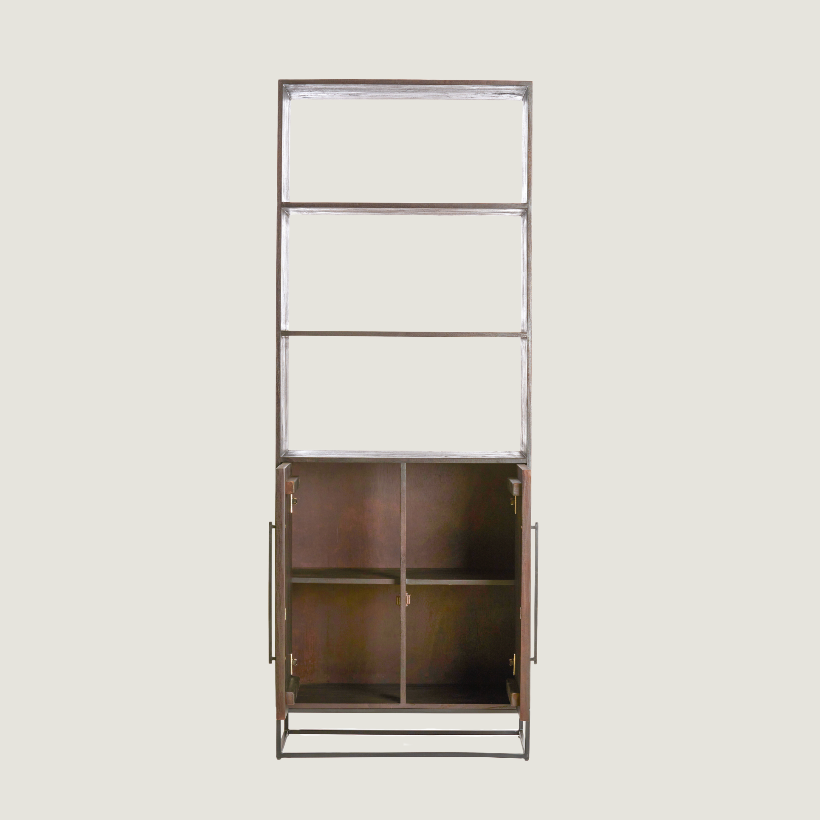 Denali Living Room Shelving Unit With Storage In Dark Wood