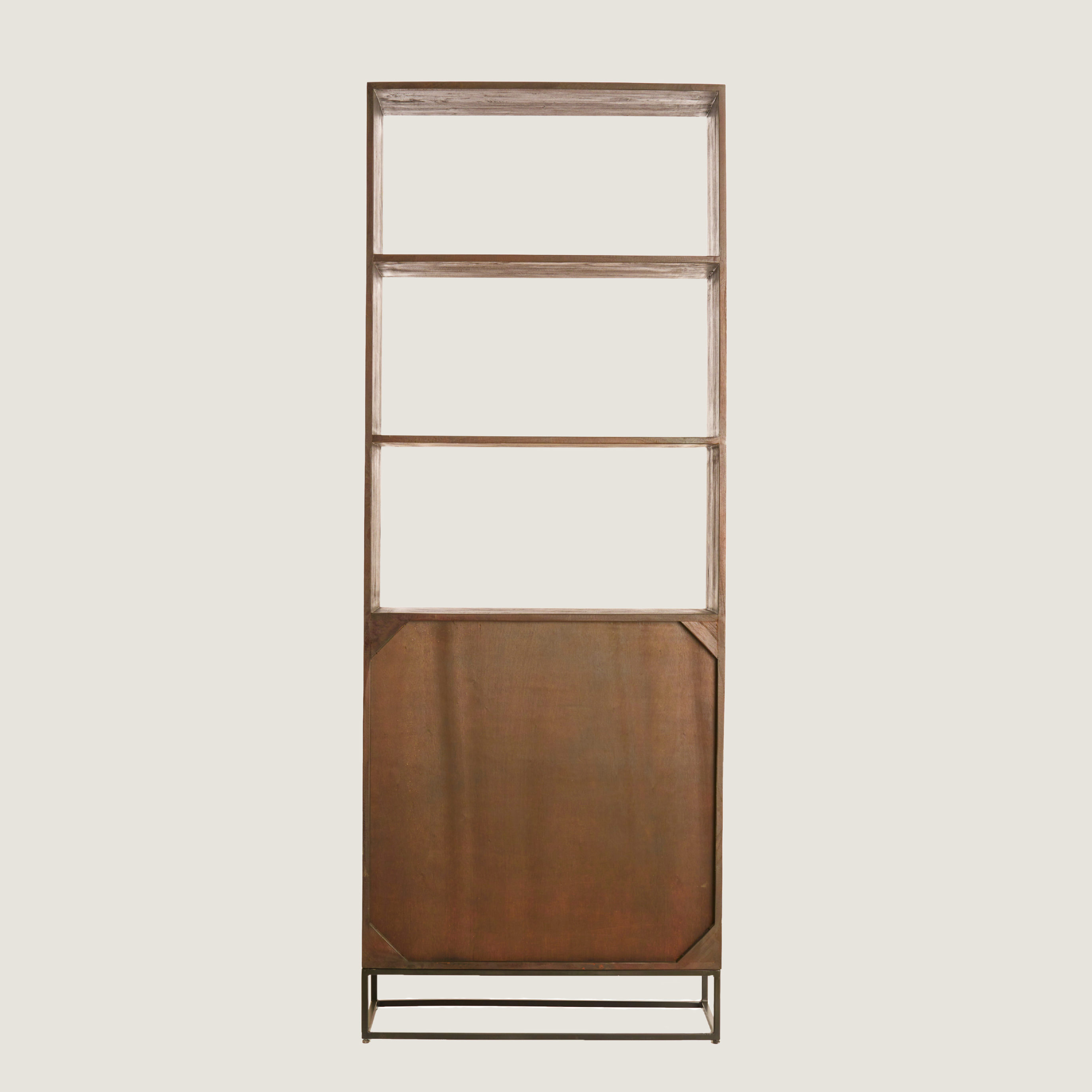 Denali Living Room Shelving Unit With Storage In Dark Wood