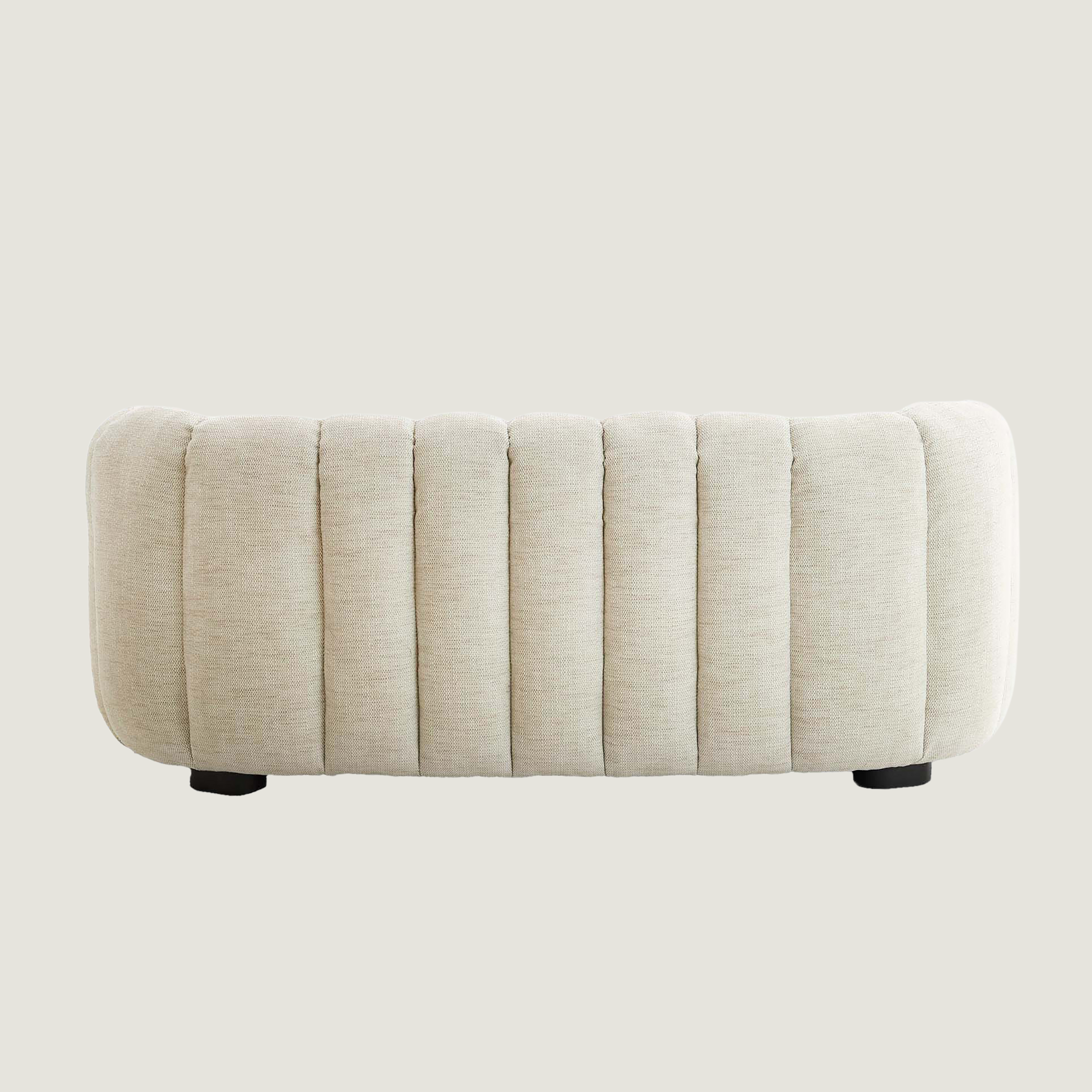 Nairobi Cream Textured Two Seater Sofa with Hexagon Stitching