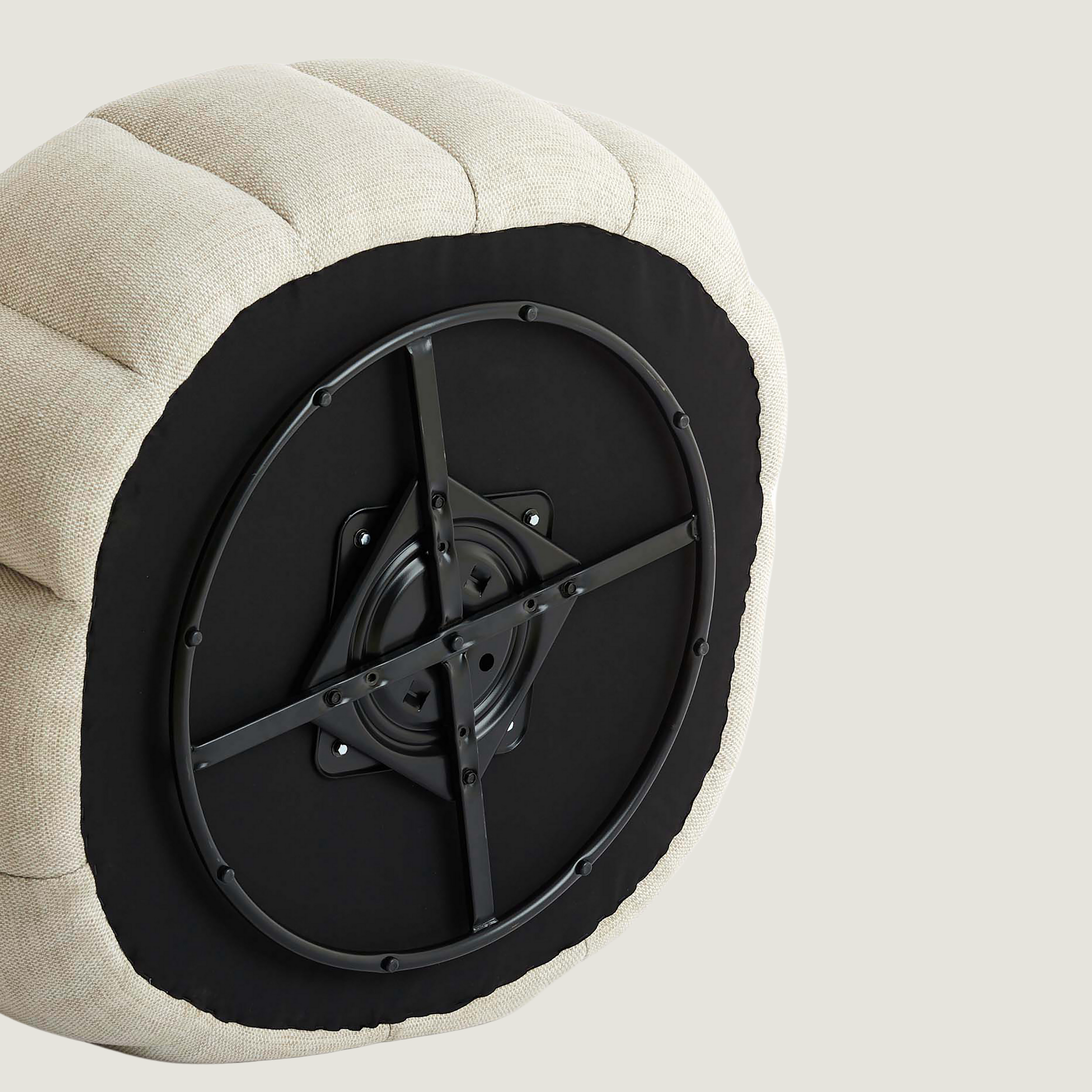 Nairobi Textured Cream Accent Chair with Fluted Seat and Hexagon Stitching