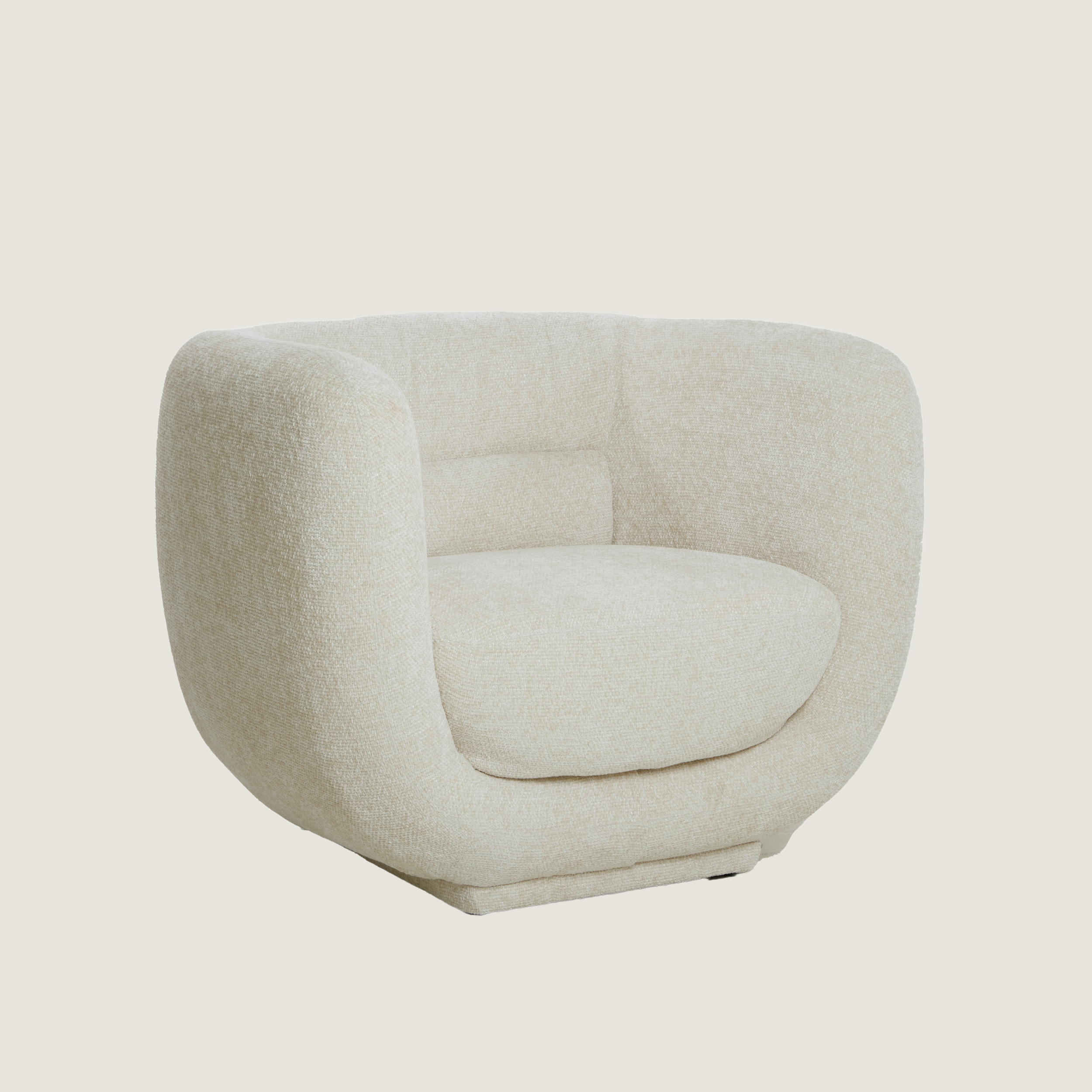 Serenity - Curved Accent Chair with Soft Textured Upholstery In White