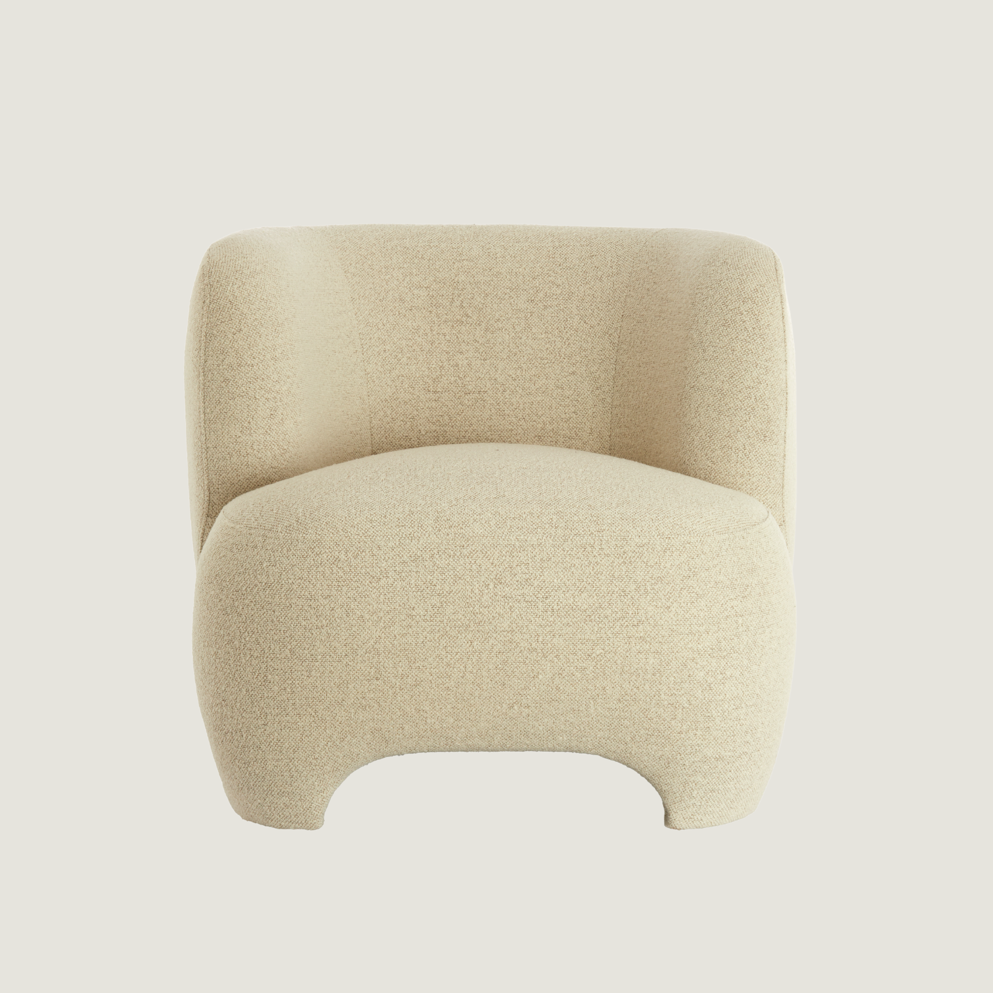 Soren Curved Accent Chair in Oatmeal