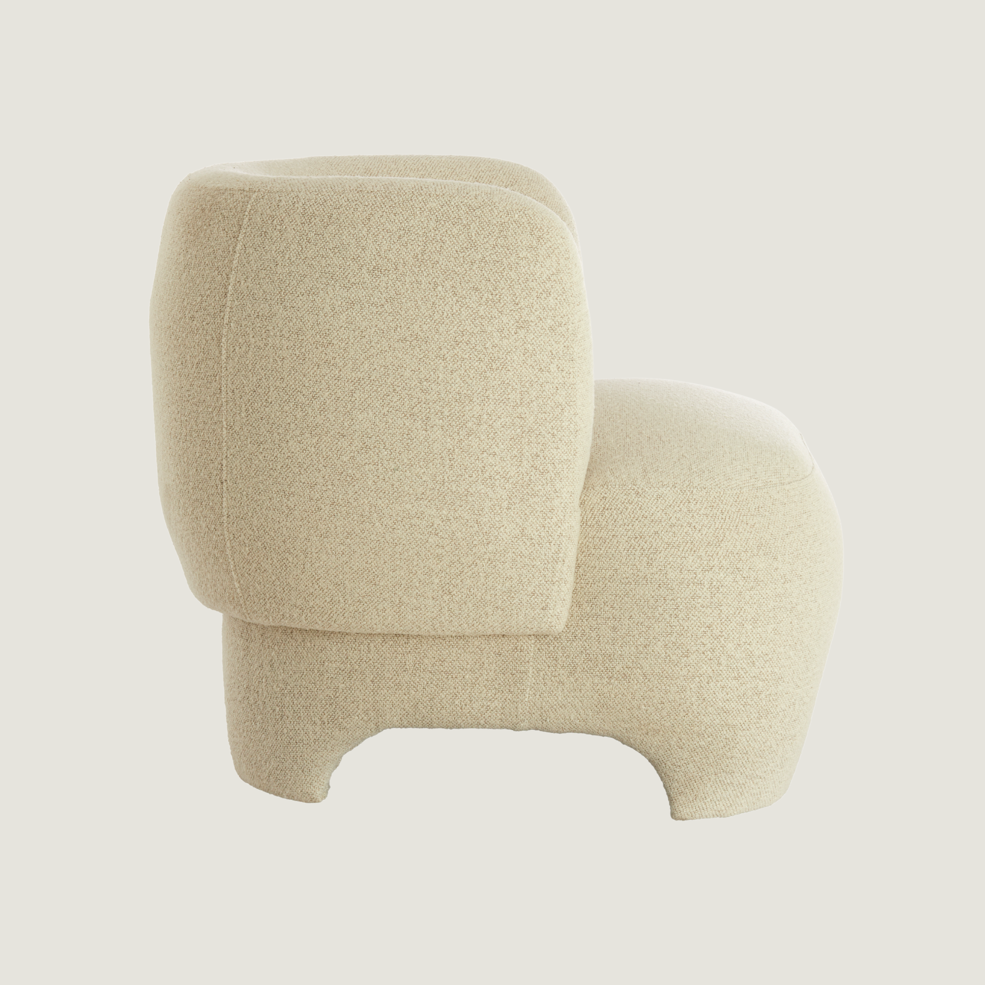 Soren Curved Accent Chair in Oatmeal