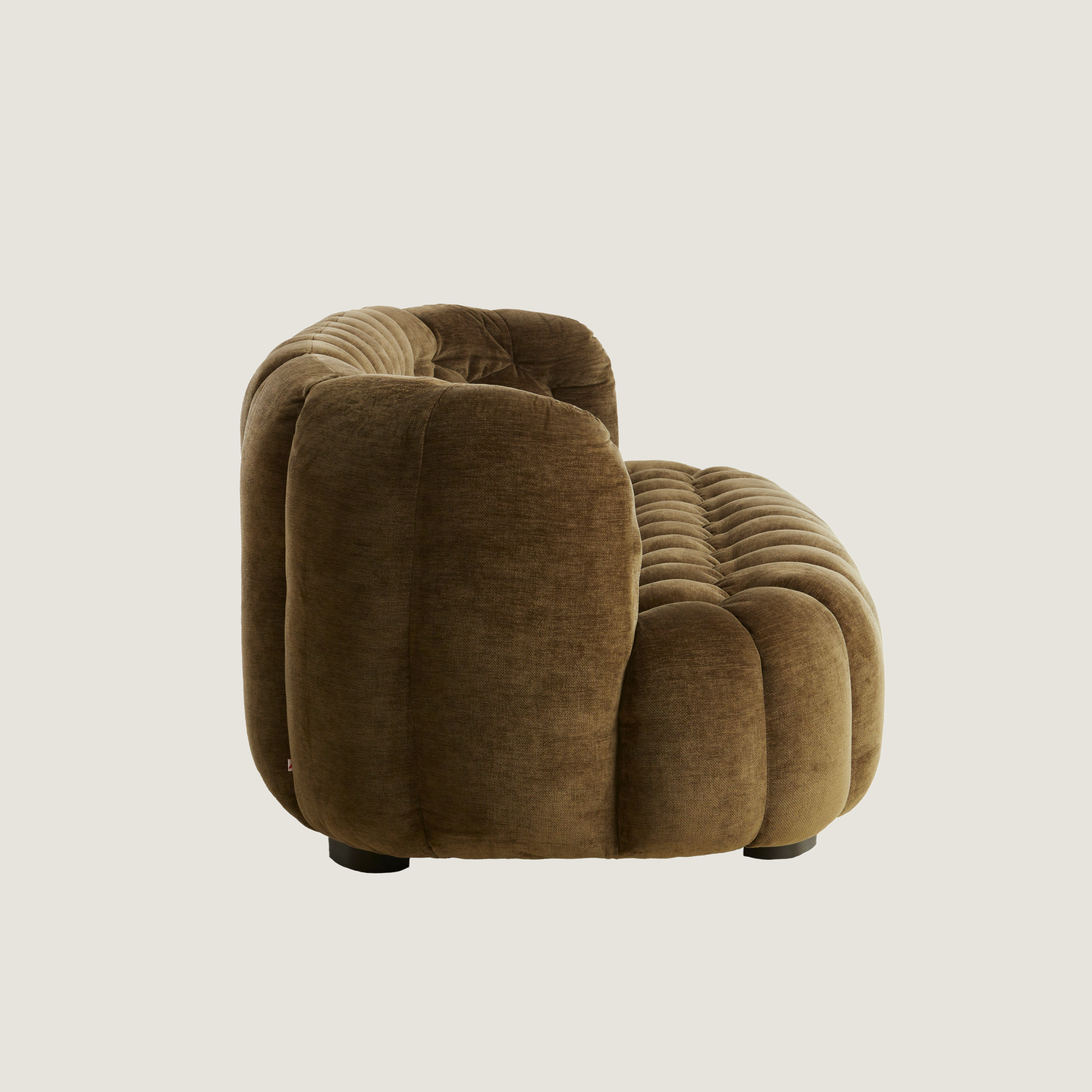 Nairobi Dark Olive Textured Two Seater Sofa with Hexagon Stitching