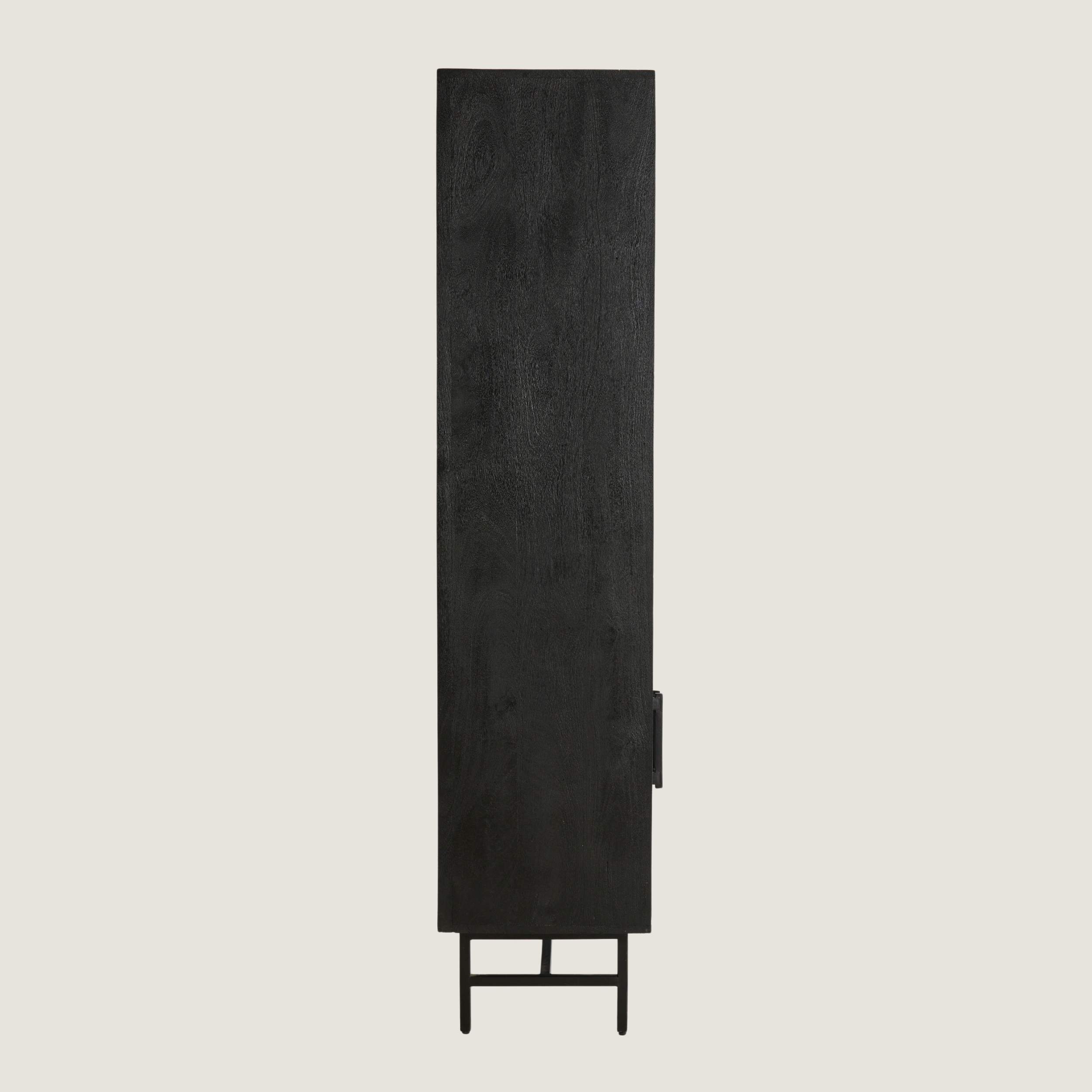Belafonte - Sleek Black Ribbed Cabinet Made With Mango Wood