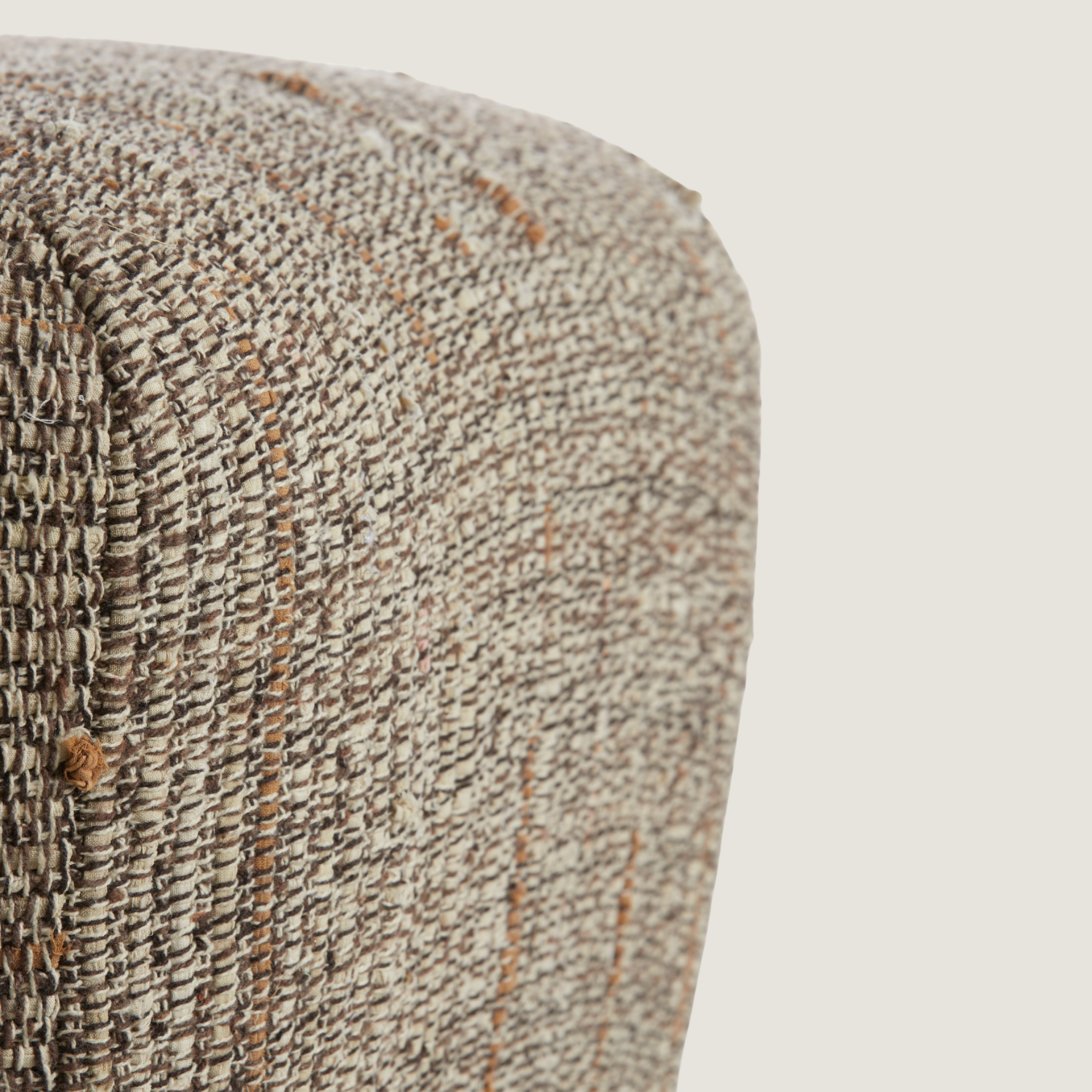 Curved Block Accent Chair in Textured Earthy Weave