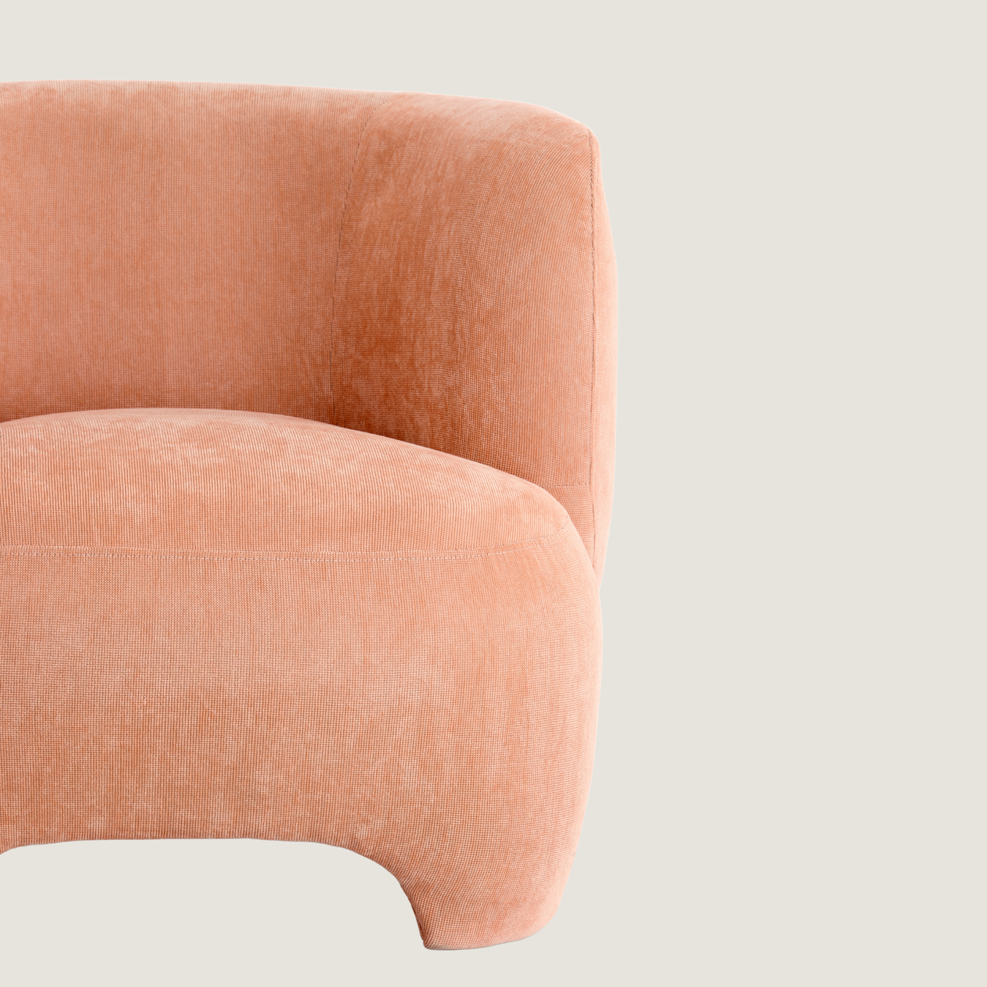 Soren Curved Accent Chair in Terracotta