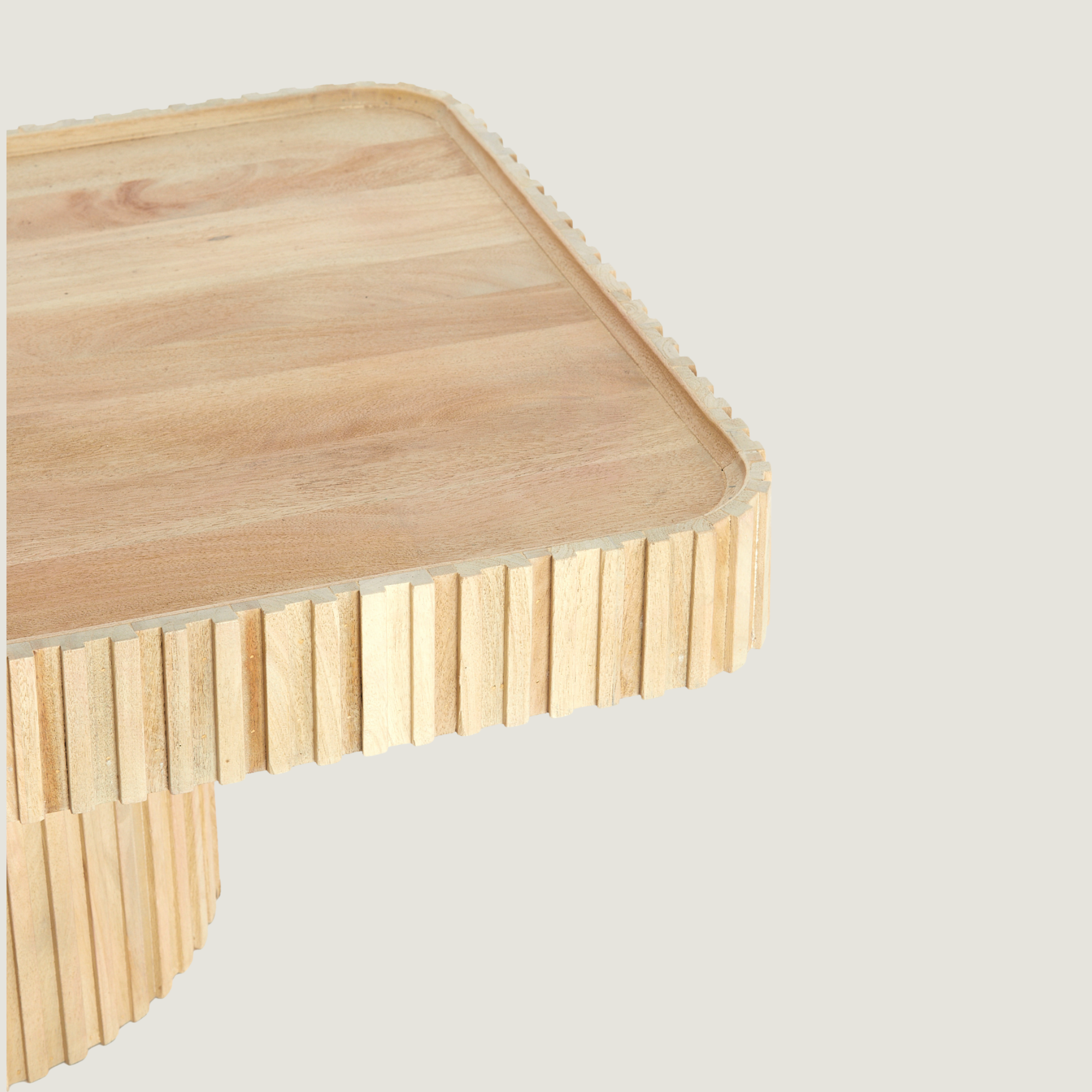 Belafonte Fluted Coffee Table In Light Mango Wood