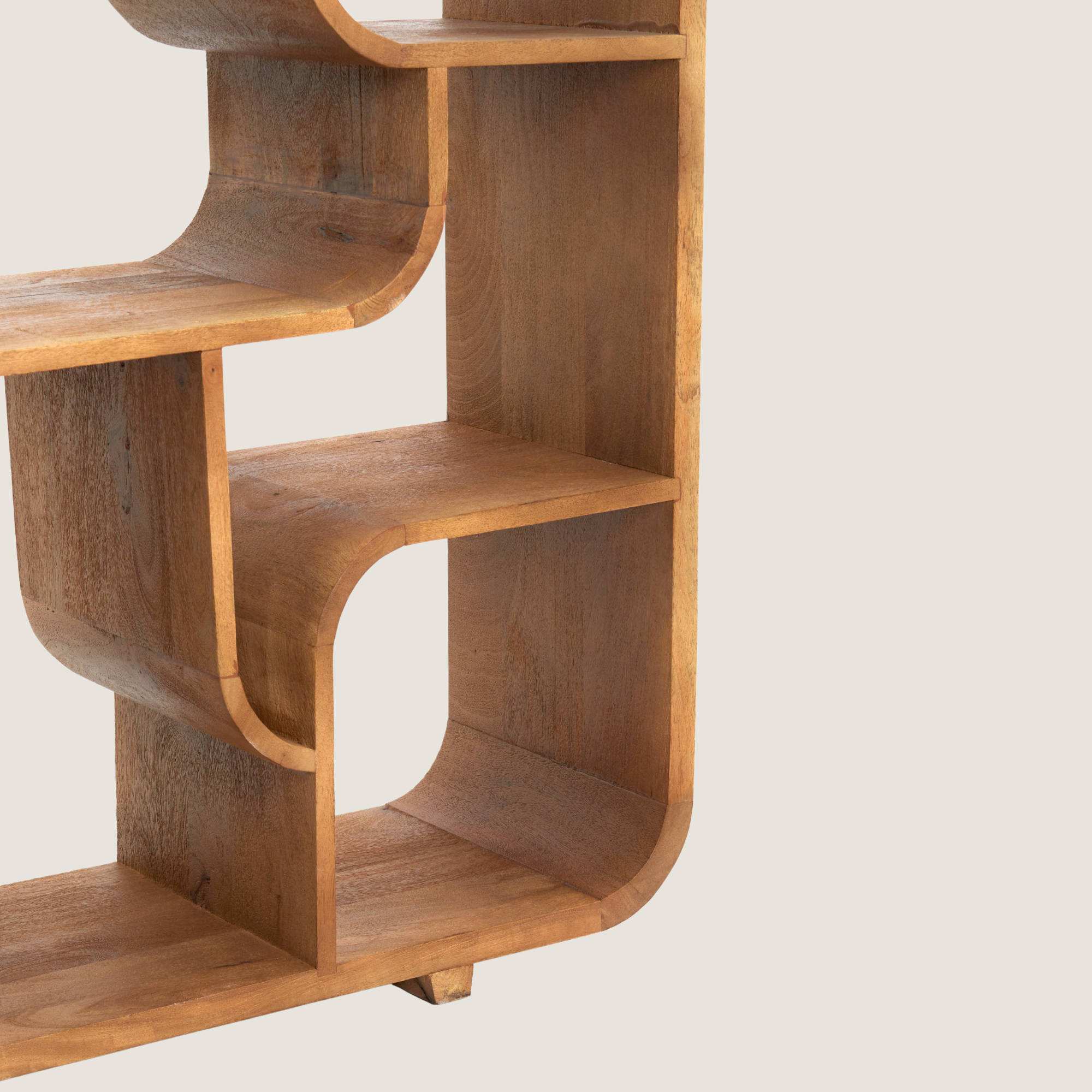 Abstract Cube Shelving Unit for Display & Storage in Golden Oak Wood