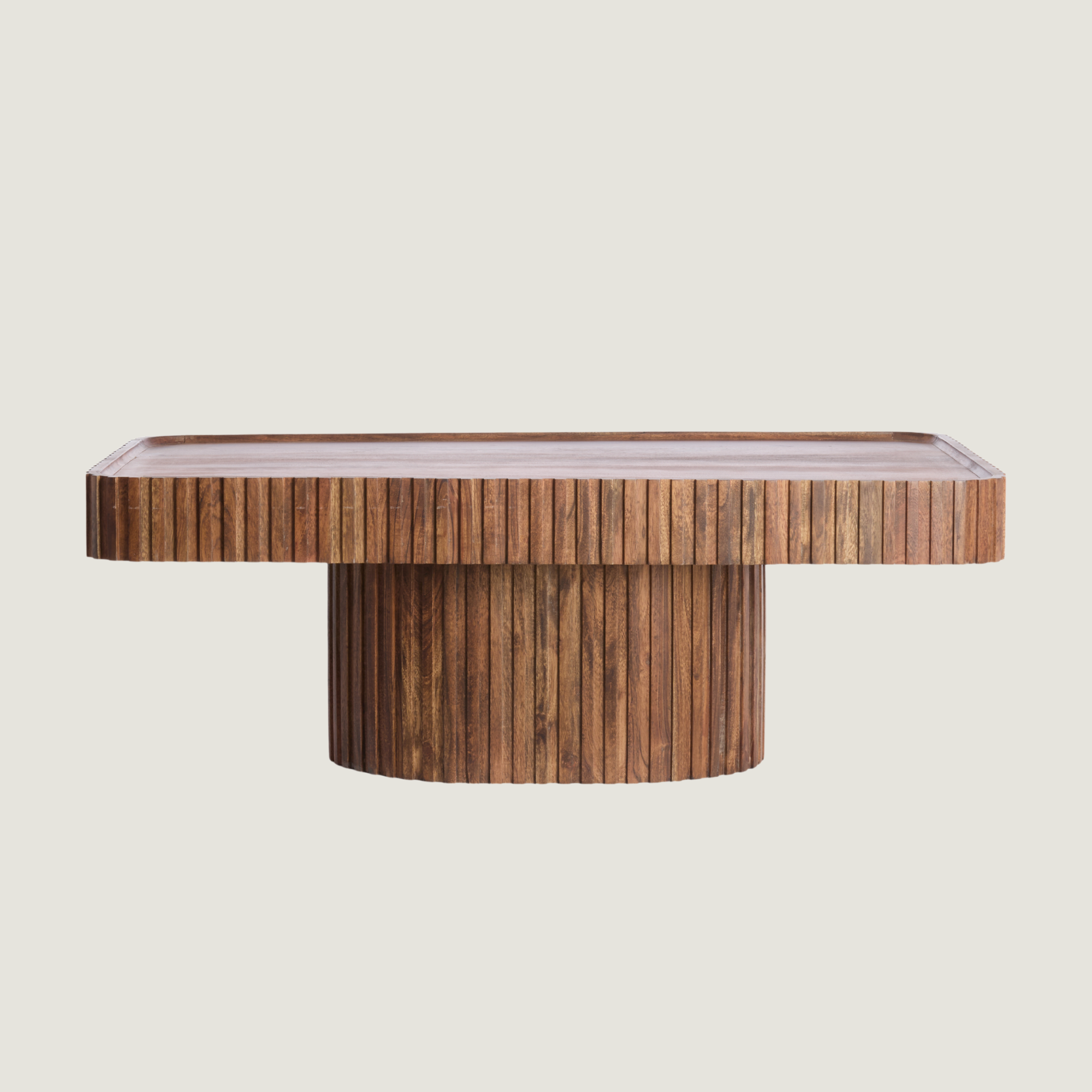 Belafonte Fluted Coffee Table In Dark Acacia Wood