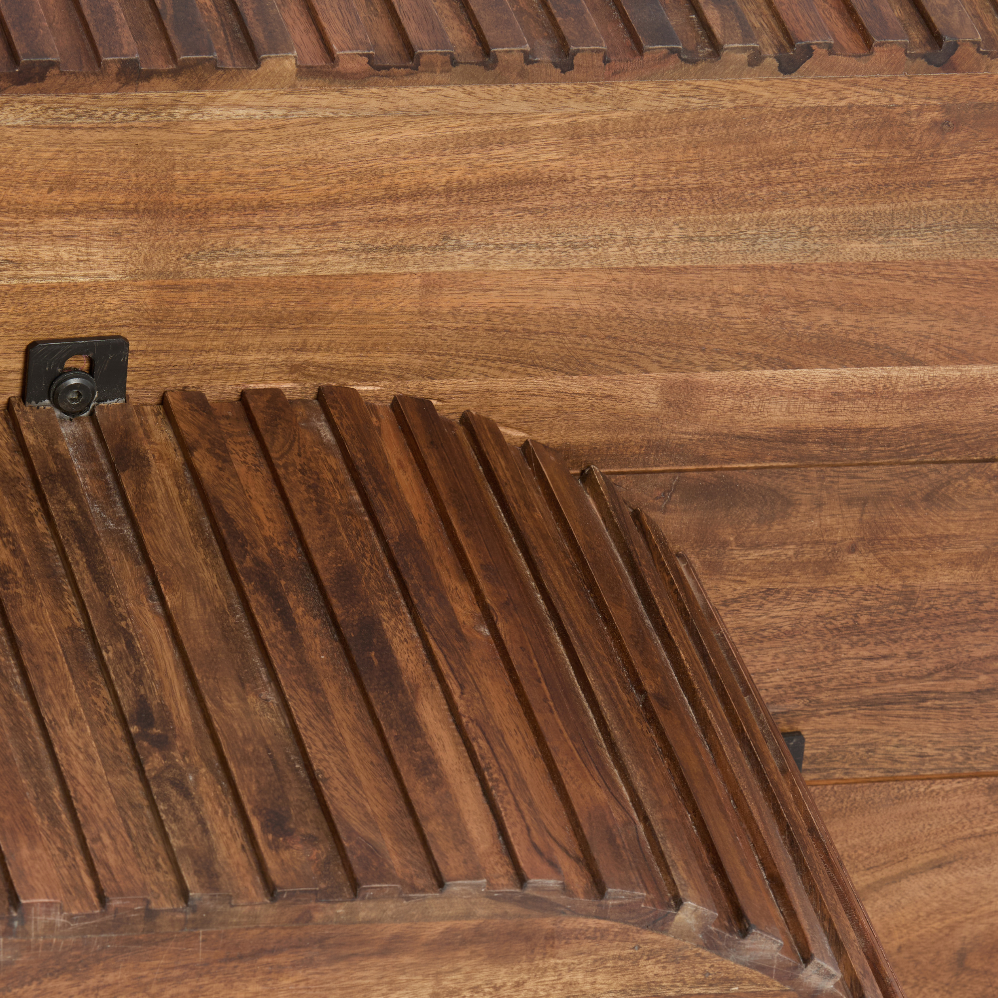 Belafonte Fluted Coffee Table In Dark Acacia Wood
