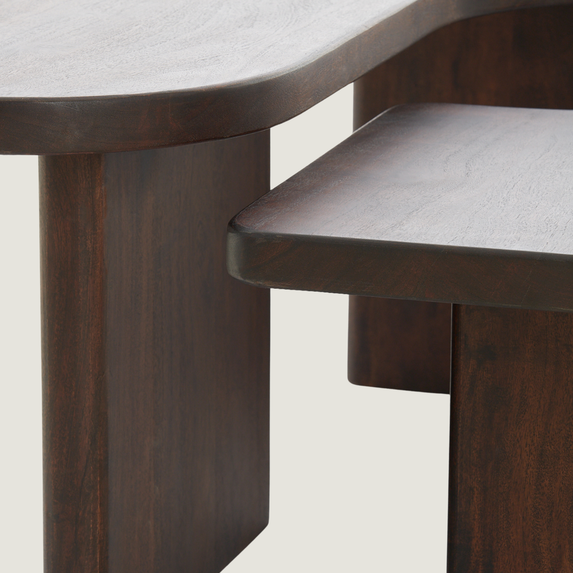 Two-Tier Sculptural Coffee Table in Acacia Wood