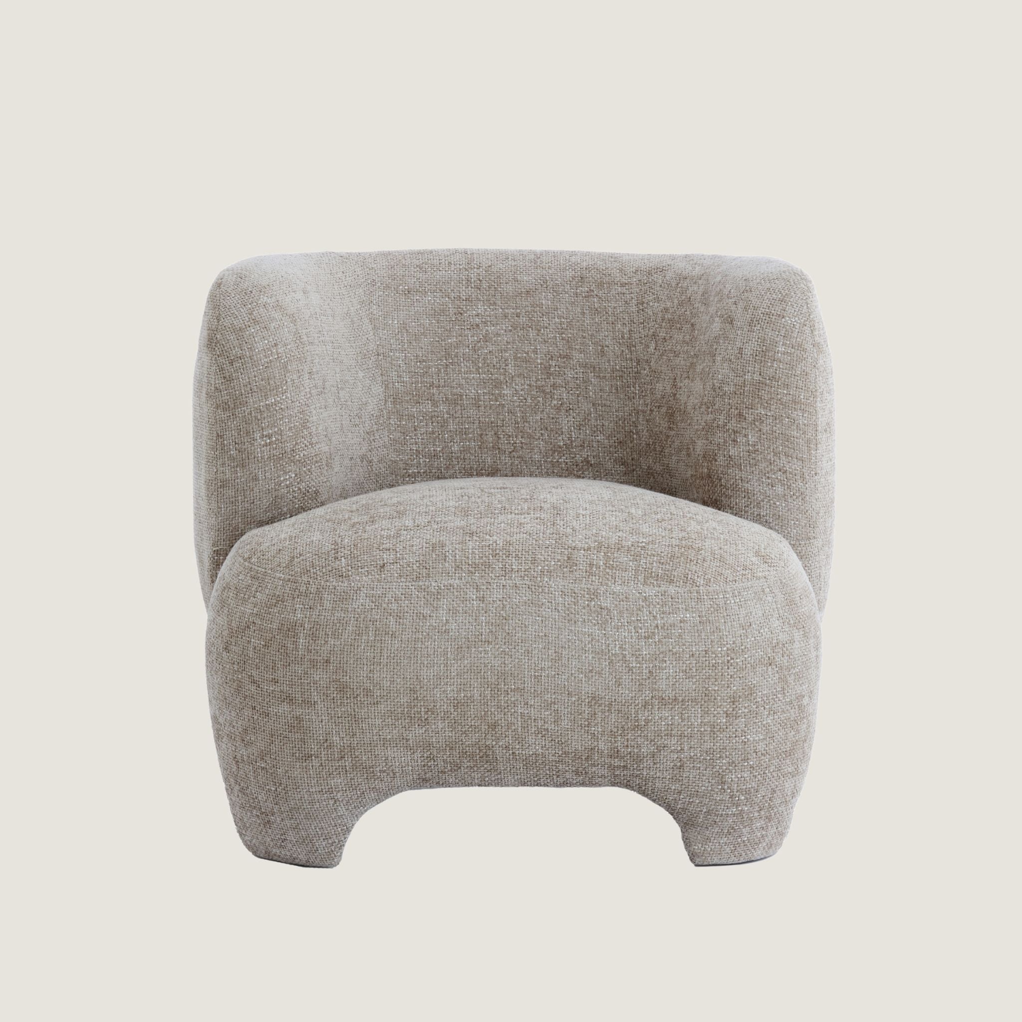 Soren Curved Accent Chair in Sandstone