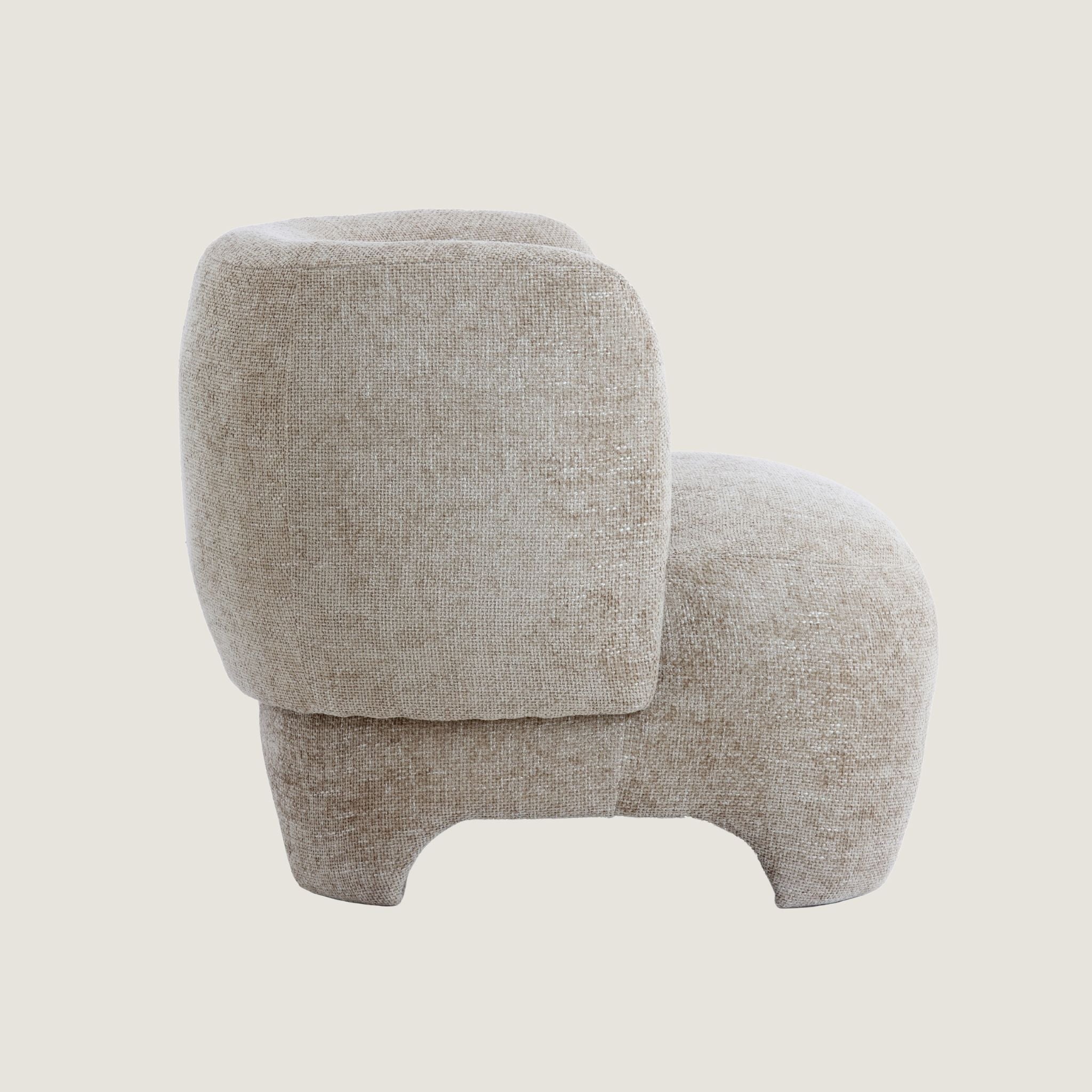 Soren Curved Accent Chair in Sandstone