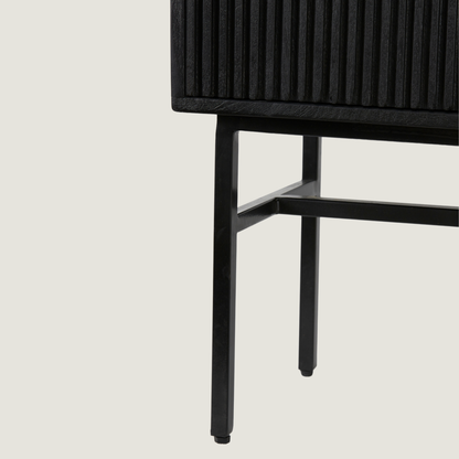 Belafonte Wide Standing Cabinet in Black Mango Wood