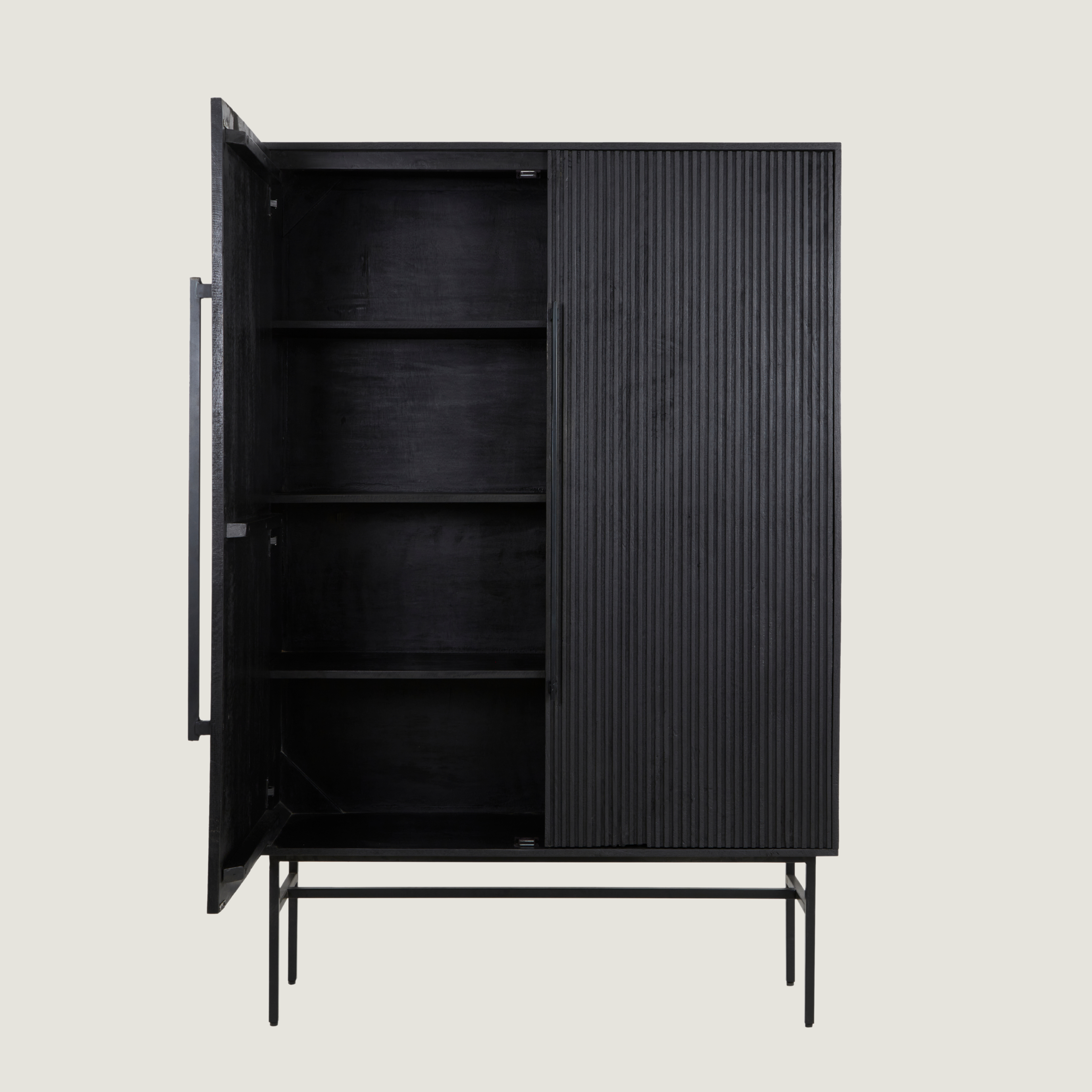Belafonte Wide Standing Cabinet in Black Mango Wood