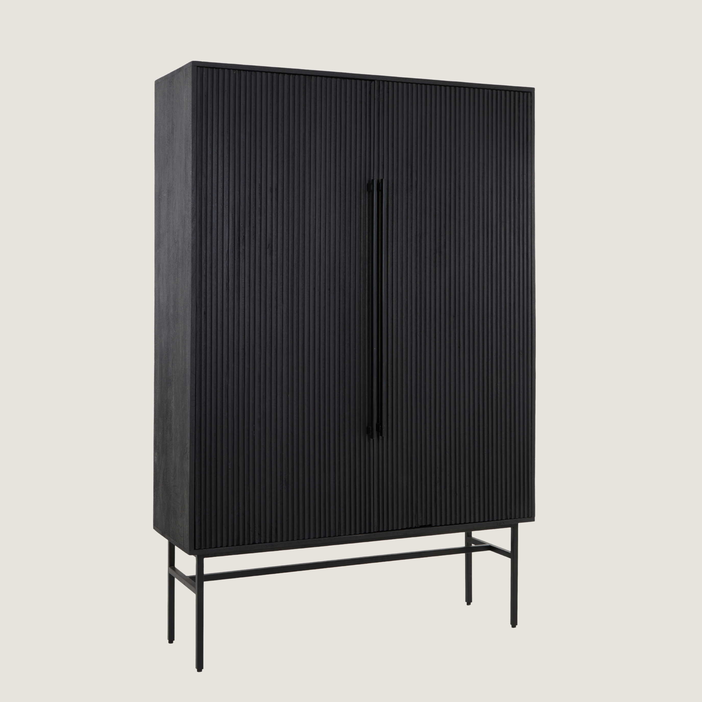 Belafonte Wide Standing Cabinet in Black Mango Wood