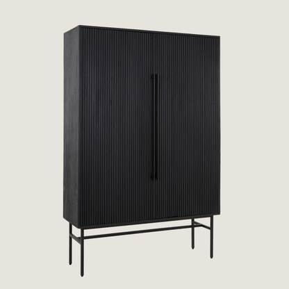 Belafonte Wide Standing Cabinet in Black Mango Wood