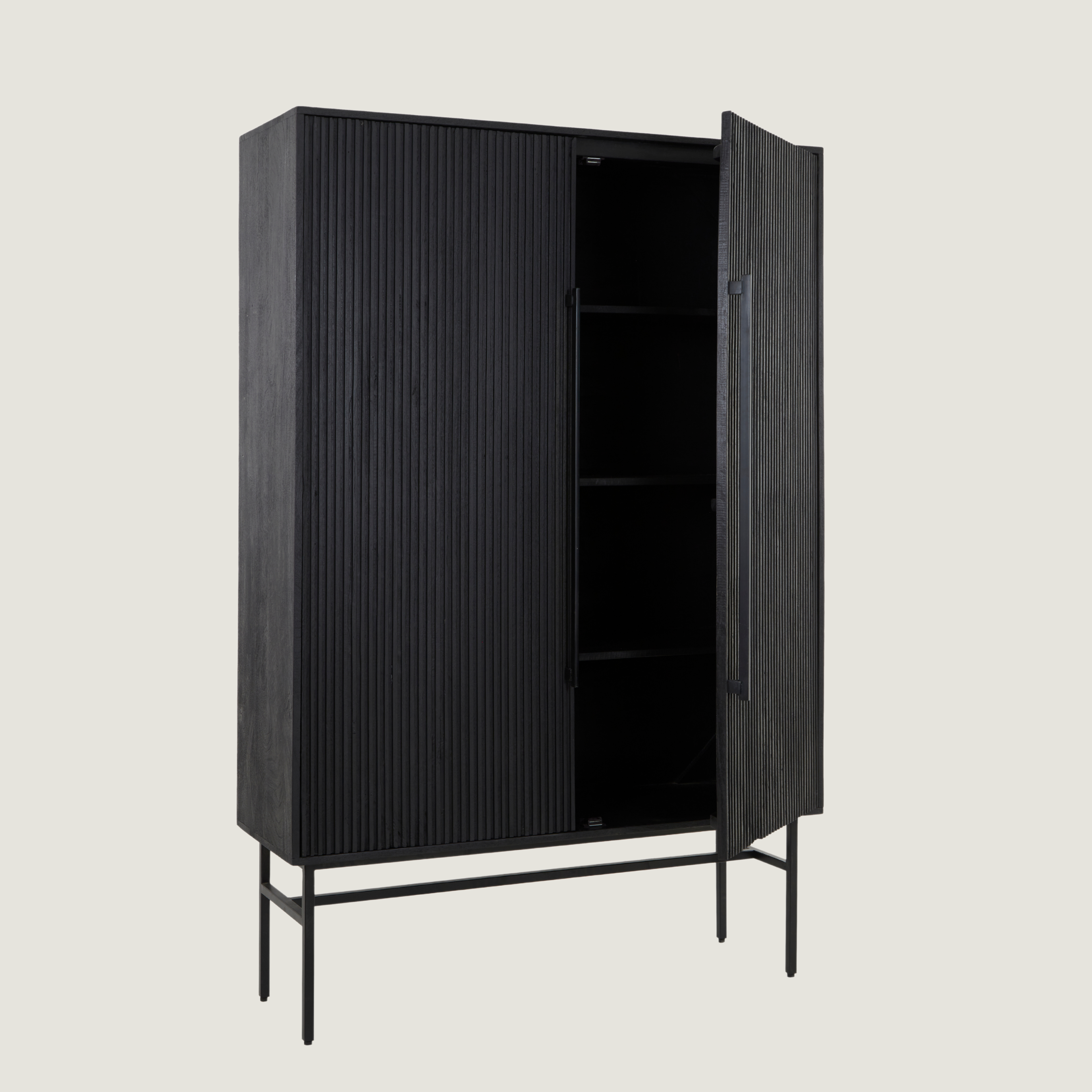 Belafonte Wide Standing Cabinet in Black Mango Wood