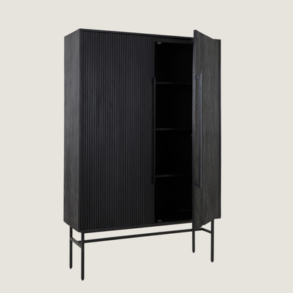 Belafonte Wide Standing Cabinet in Black Mango Wood
