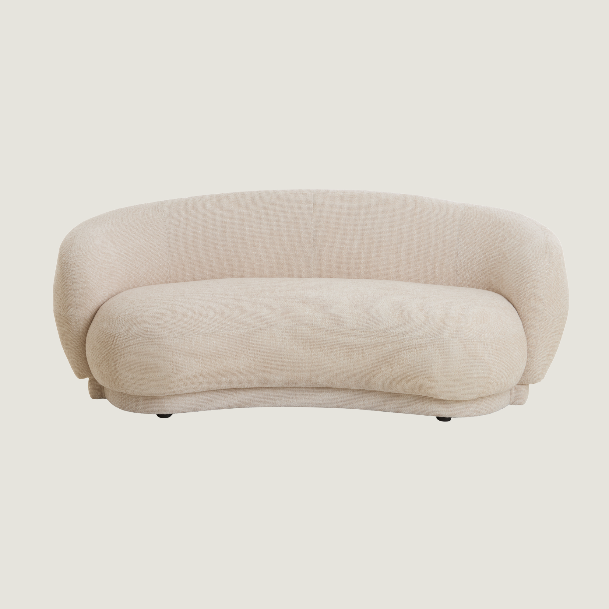 Astoria Curved Fabric Two Seat Sofa In Cream
