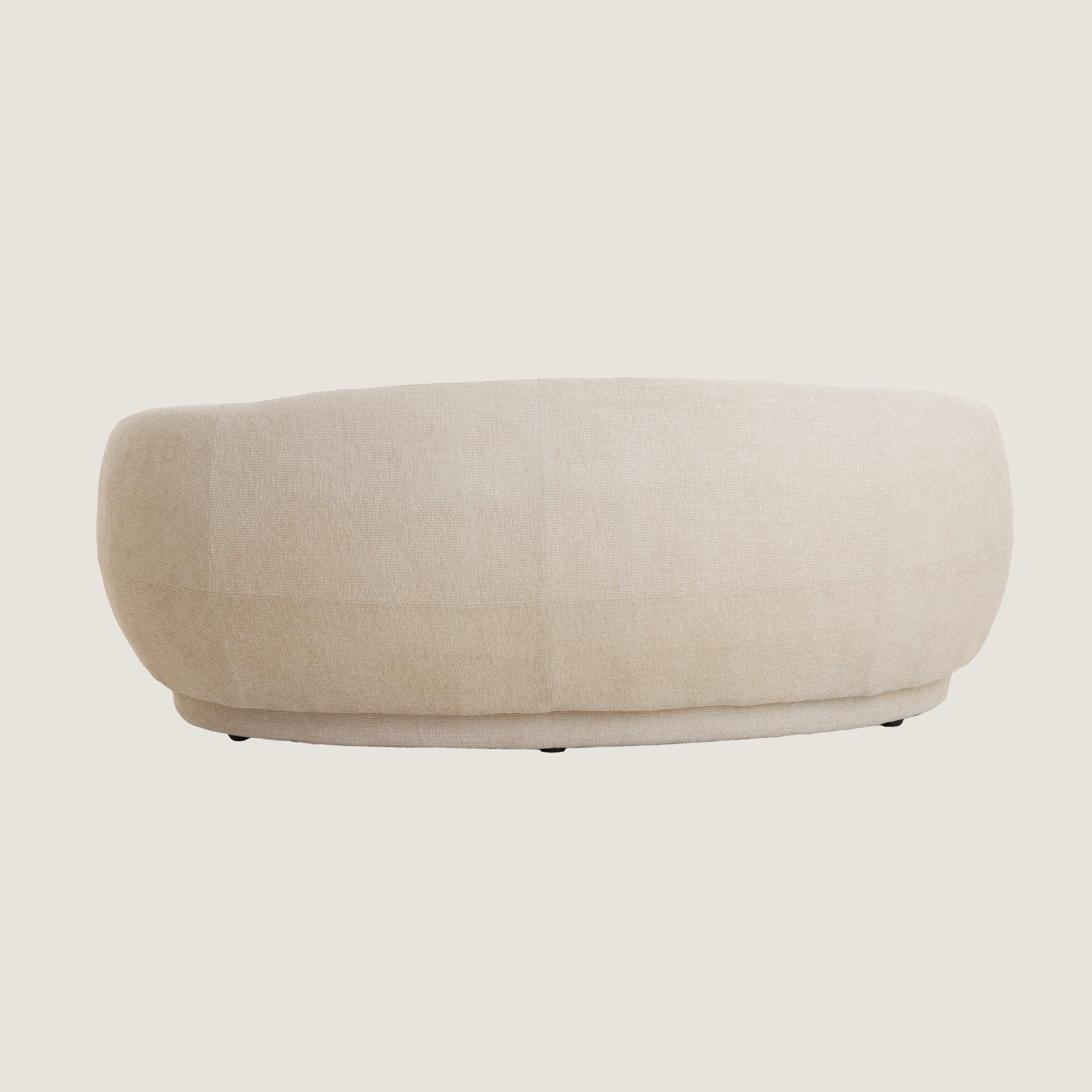 Astoria Curved Fabric Two Seat Sofa In Cream