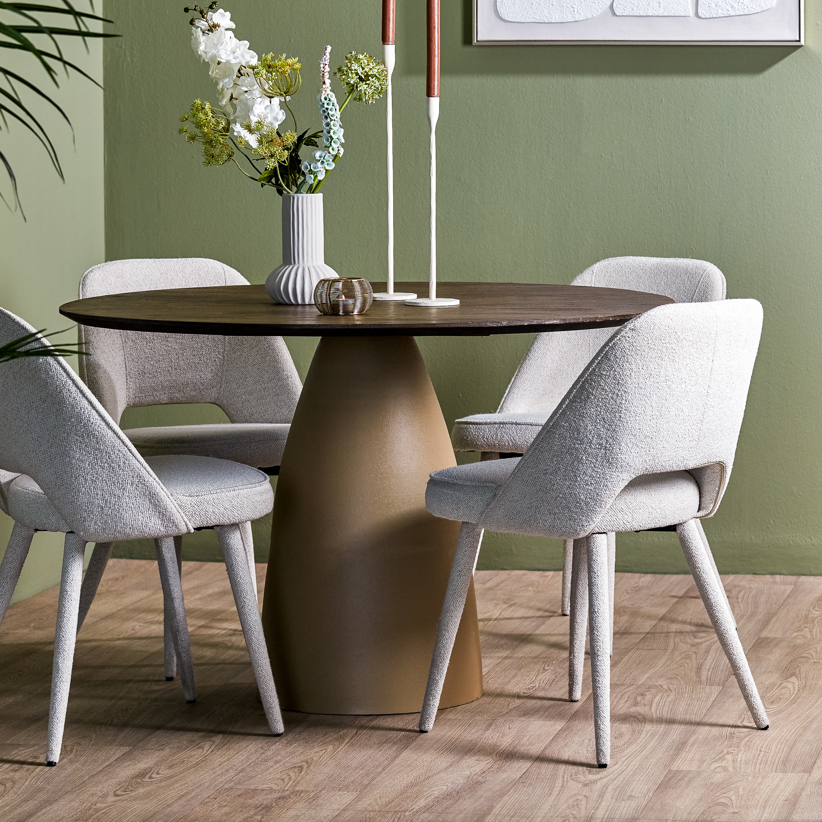 Faro Round Contemporary Mango Wood Dining Table