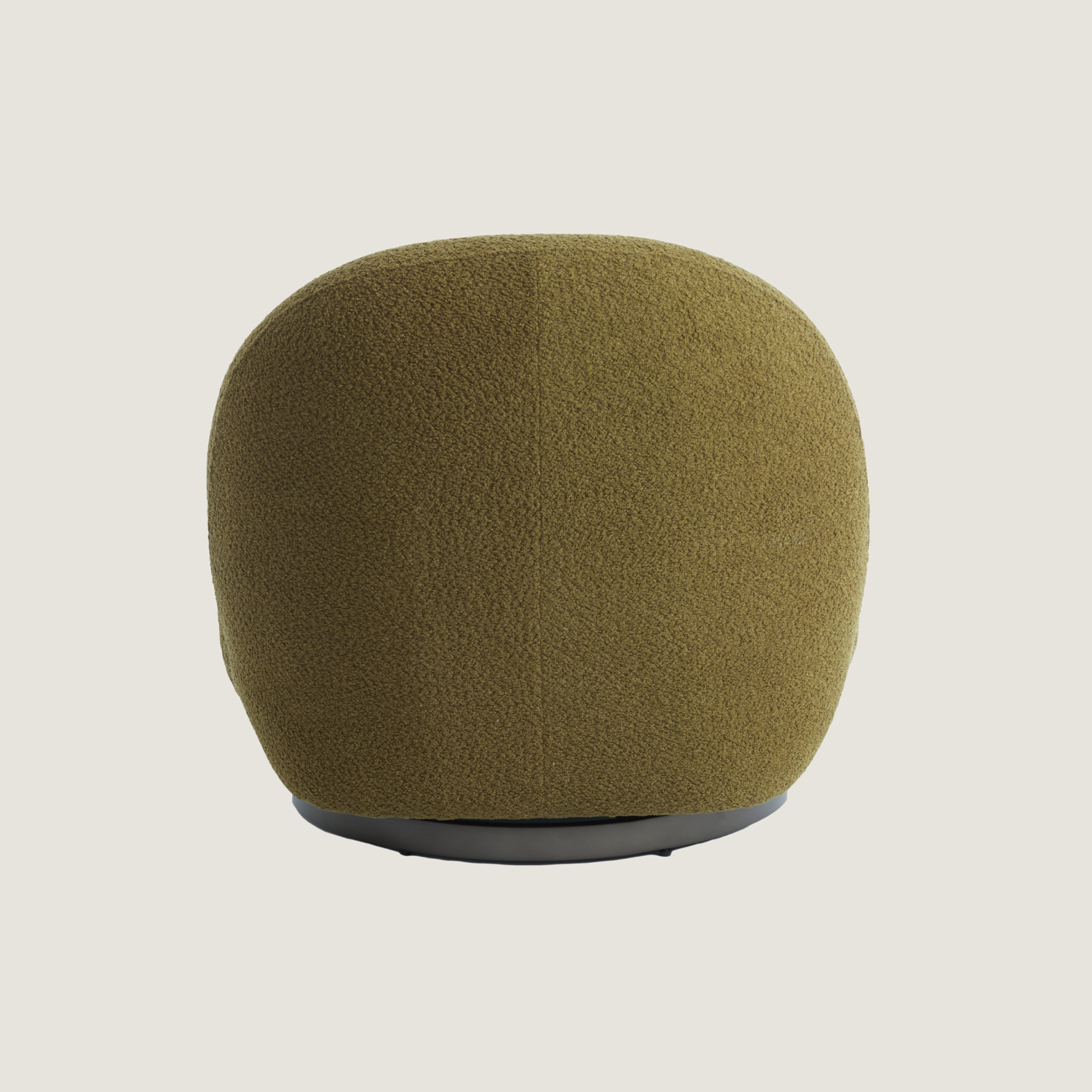 Koa Plush Curved Swivel Lounge Chair in Olive Green