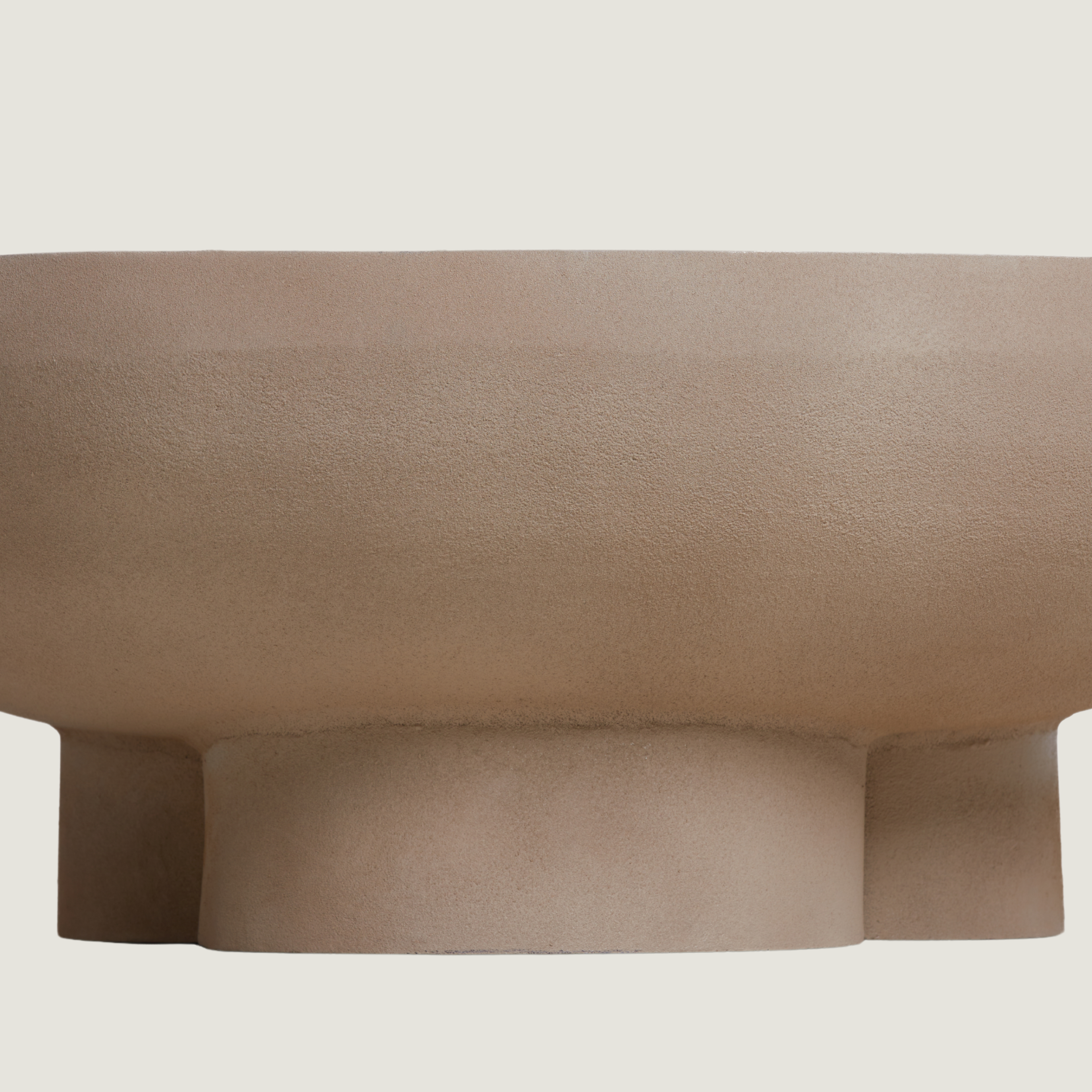 Round Semi-Sphere Modern Coffee Table Stone Finish