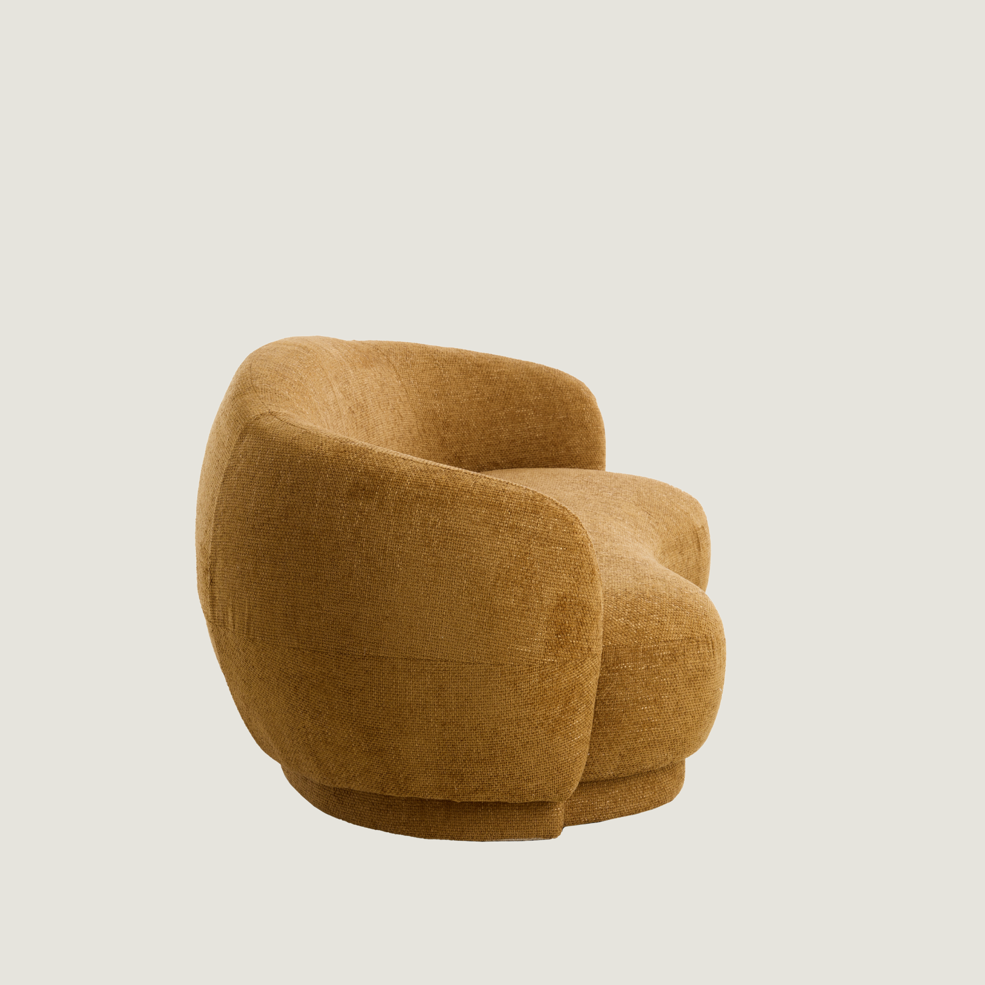 Astoria Soft Textured Curved 2 Seater Sofa In Ocher