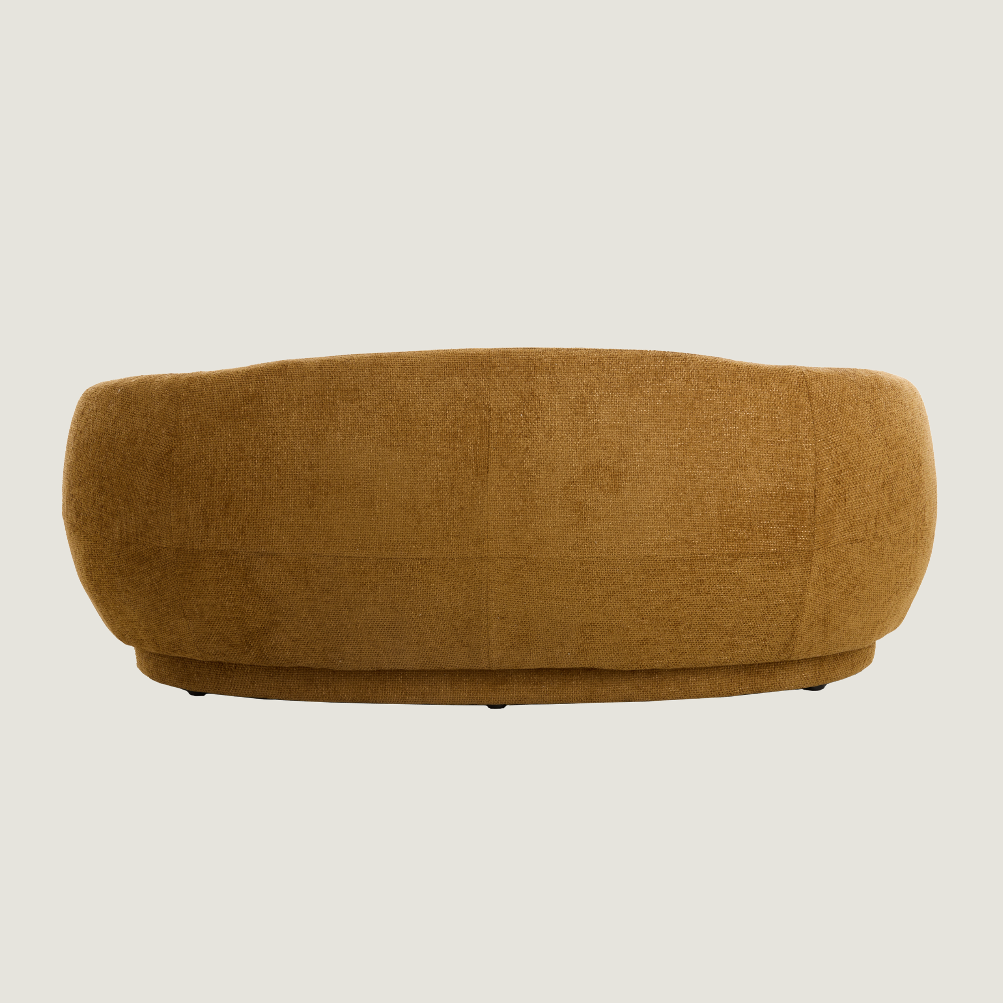 Astoria Soft Textured Curved 2 Seater Sofa In Ocher