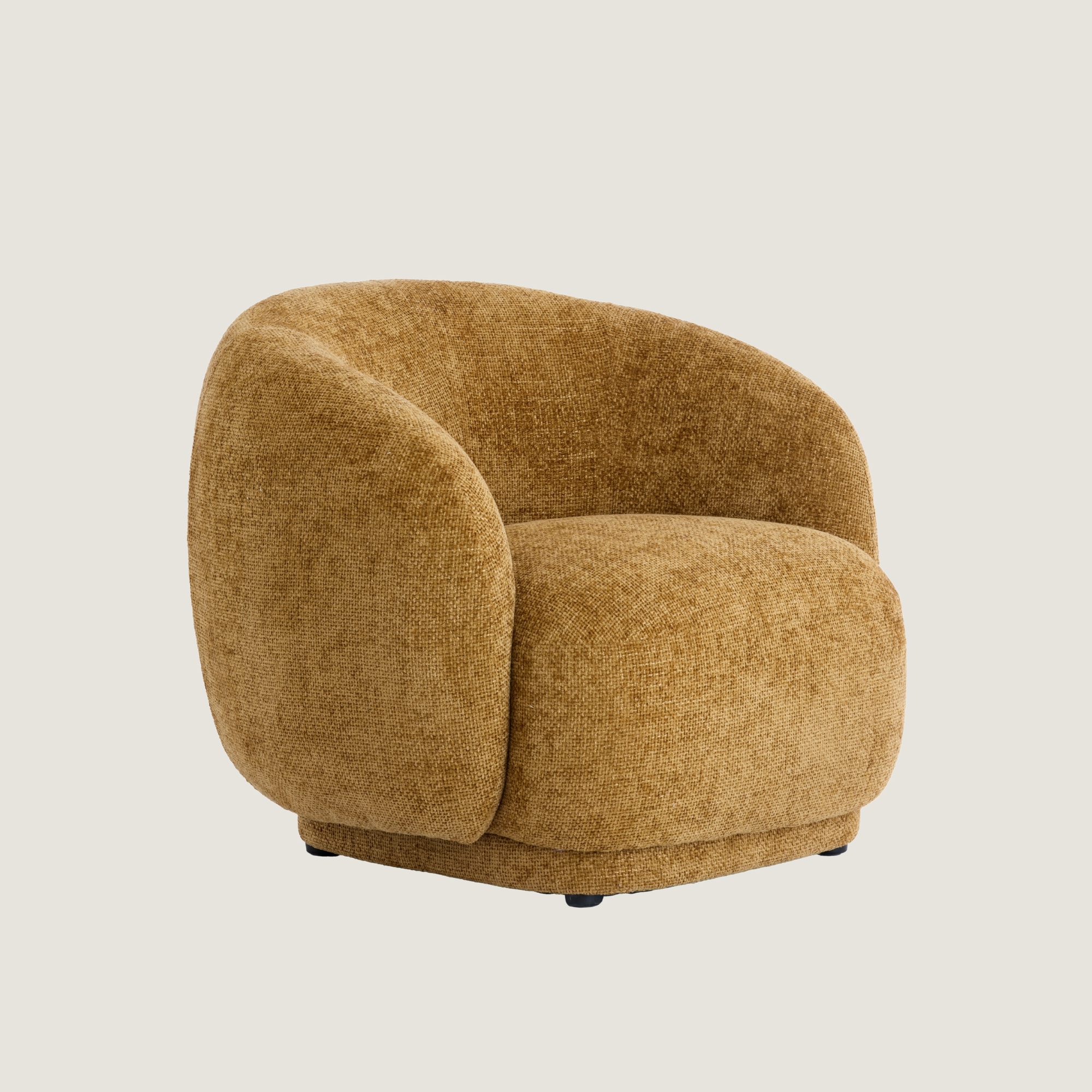 Astoria Soft Textured Accent Lounge Chair In Ochre