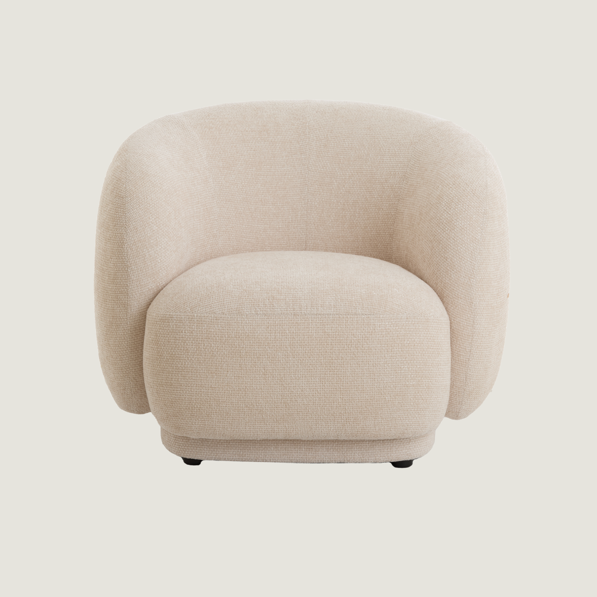 Astoria Soft Textured Accent Lounge Chair In Cream