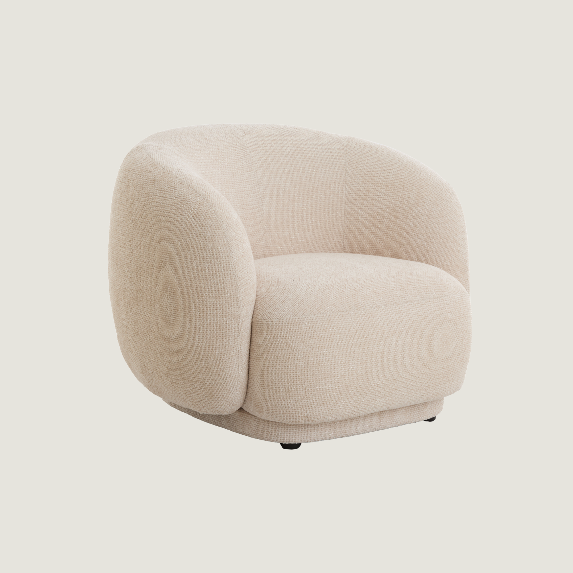 Astoria Soft Textured Accent Lounge Chair In Cream
