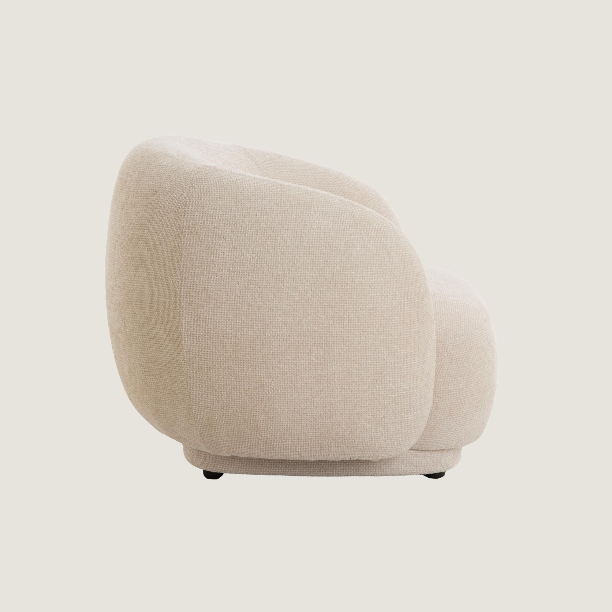 Astoria Soft Textured Accent Lounge Chair In Cream