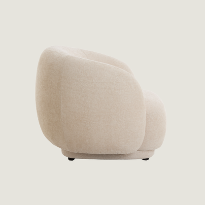 Astoria Soft Textured Accent Lounge Chair In Cream