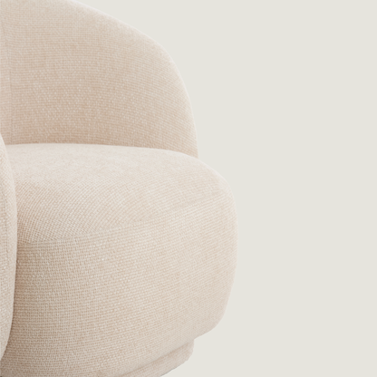 Astoria Soft Textured Accent Lounge Chair In Cream