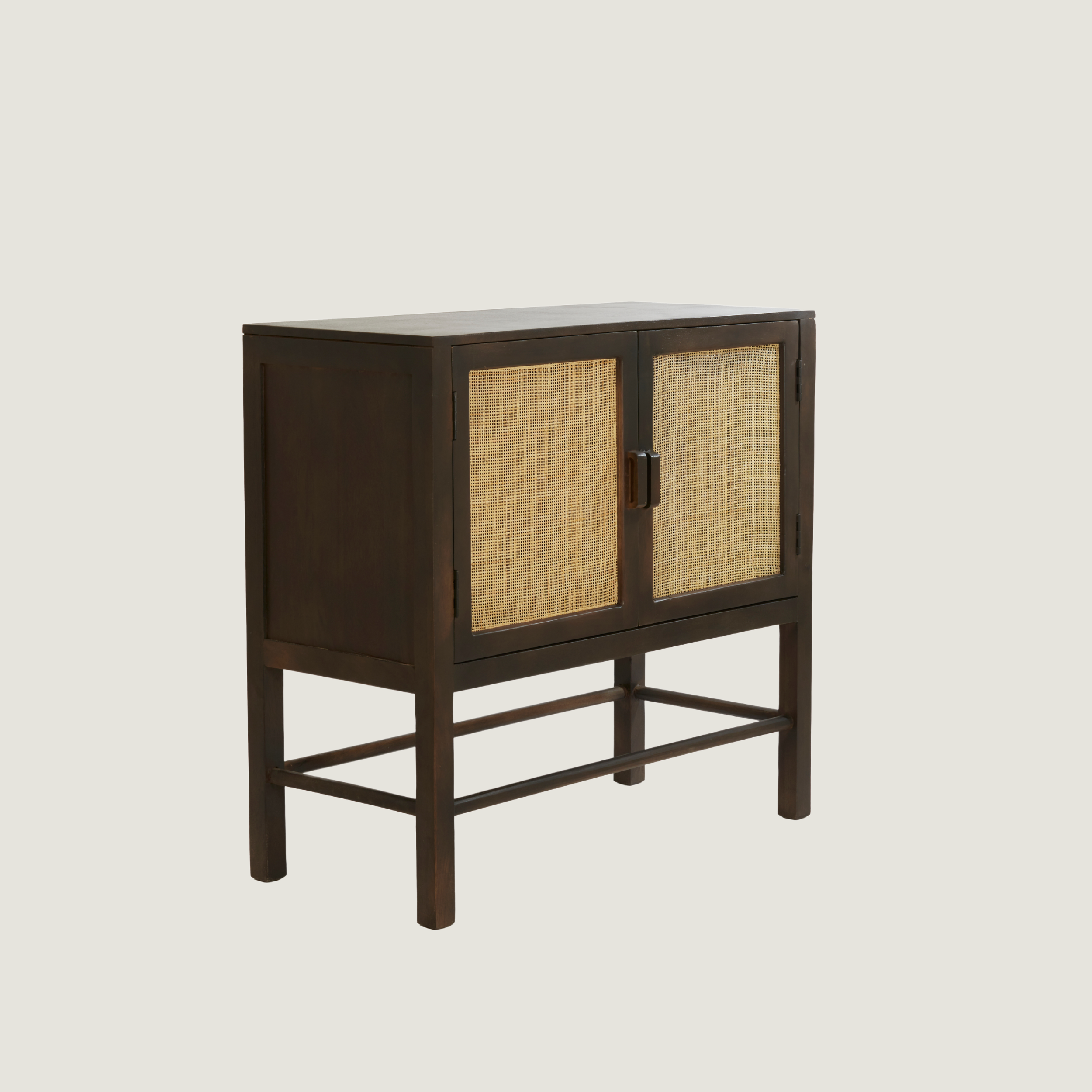 Kyoto Dark Mango wood & Rattan Sideboard Cabinet